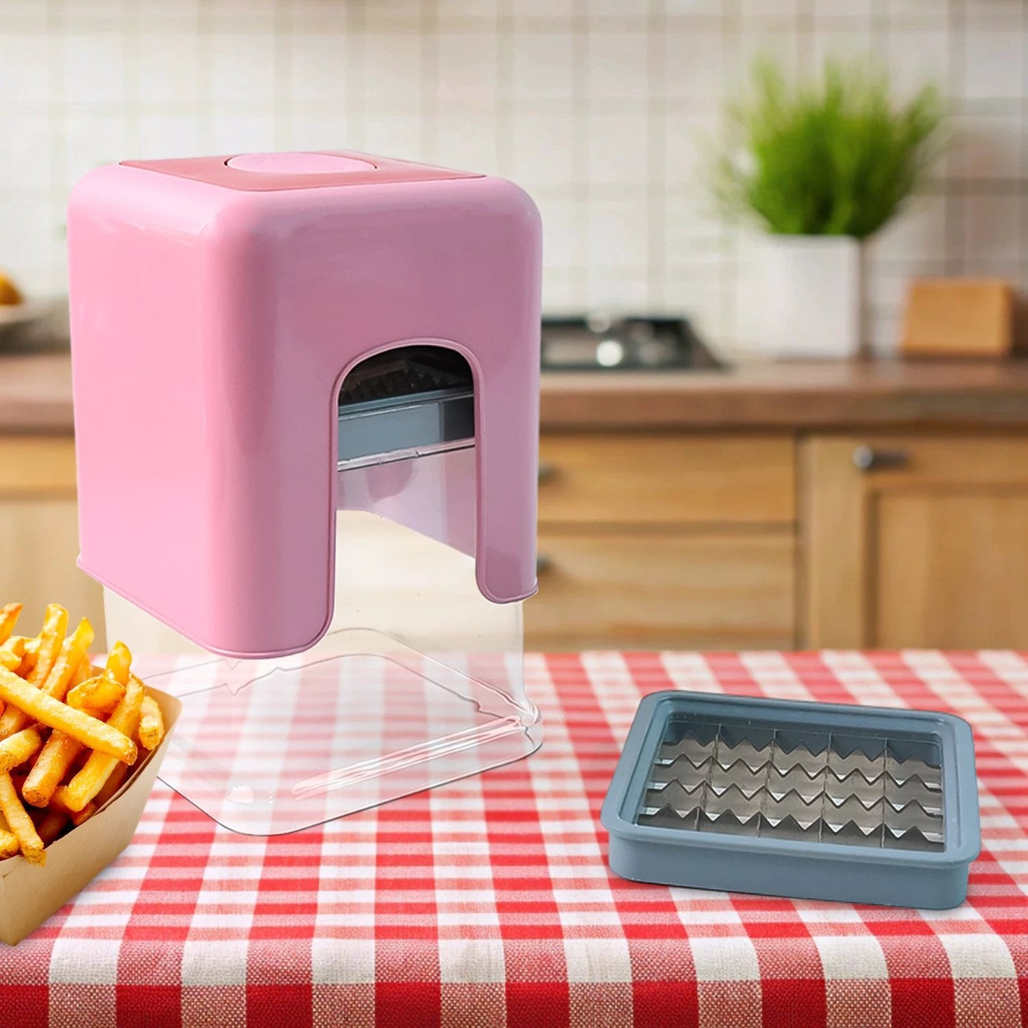 Apex Heavy Duty Potato Chipser Vegetable Chopper With Dual Blade Set by Wukusy