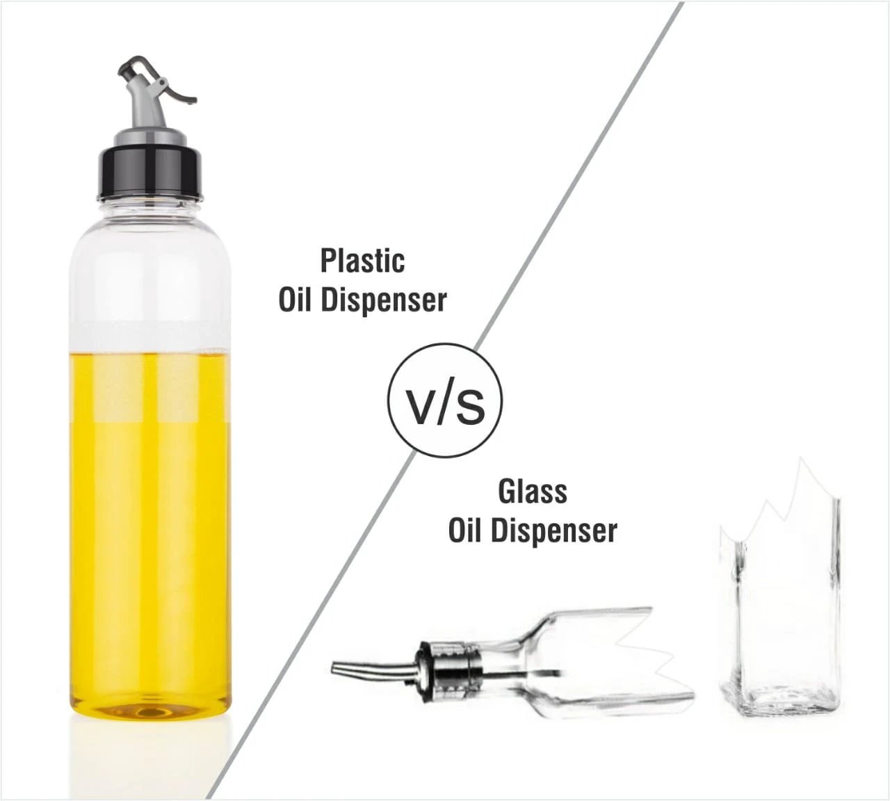 2346 Oil Dispenser Transparent Plastic Oil Bottle   1 Liter - 69kart