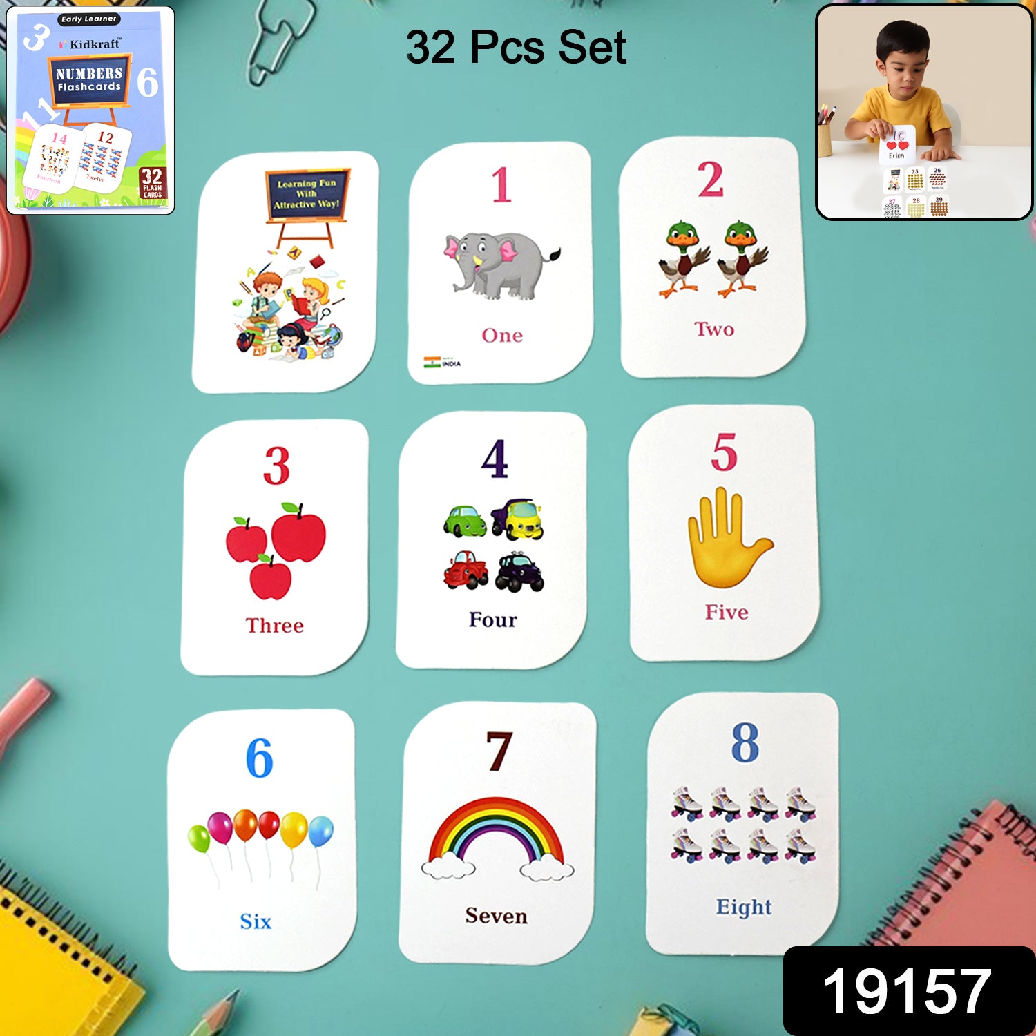 Number Flashcard Set 32-piece