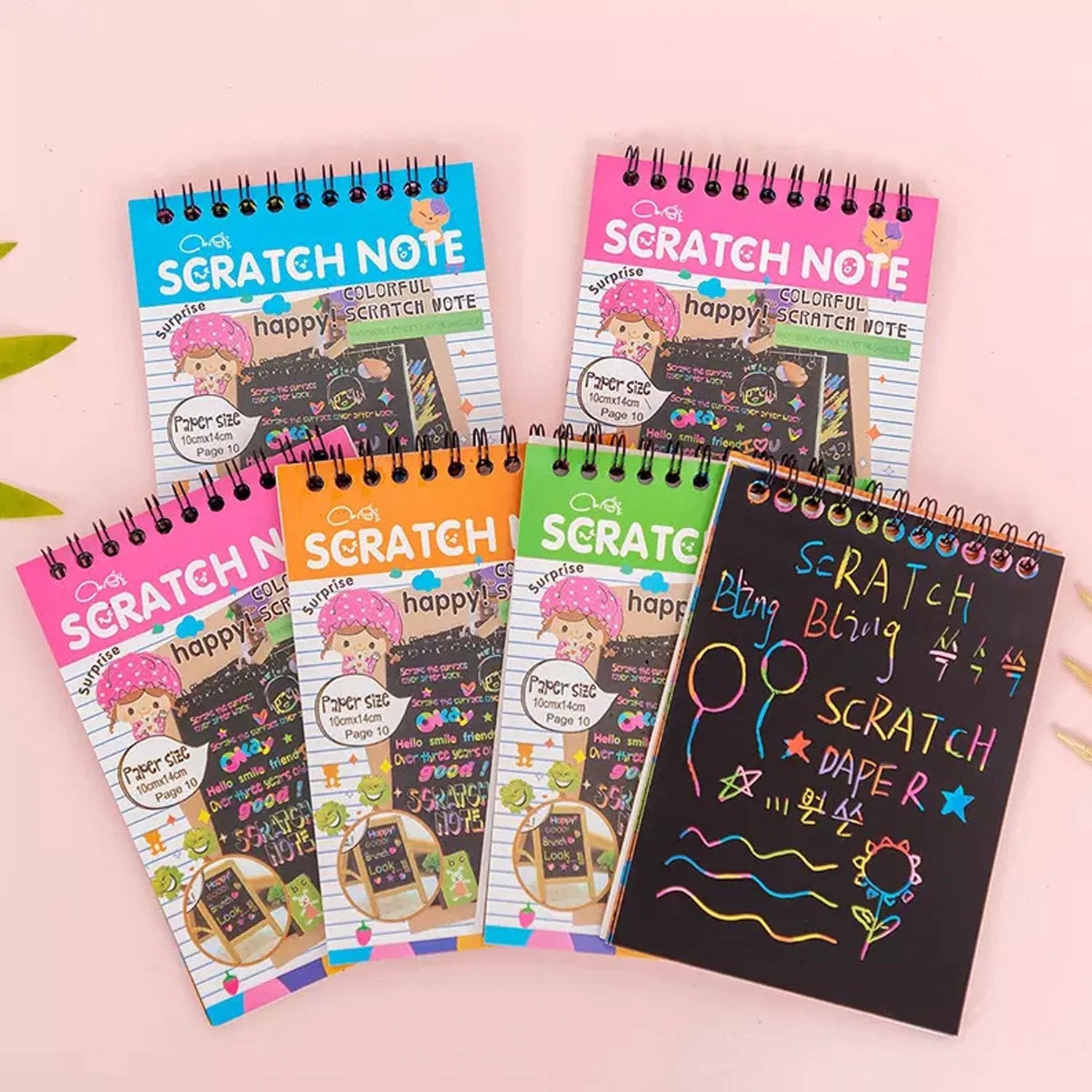 Crafts Rainbow Scratch Art Paper Book Sheets - 10 Pages (Pack of 1) - 69KART