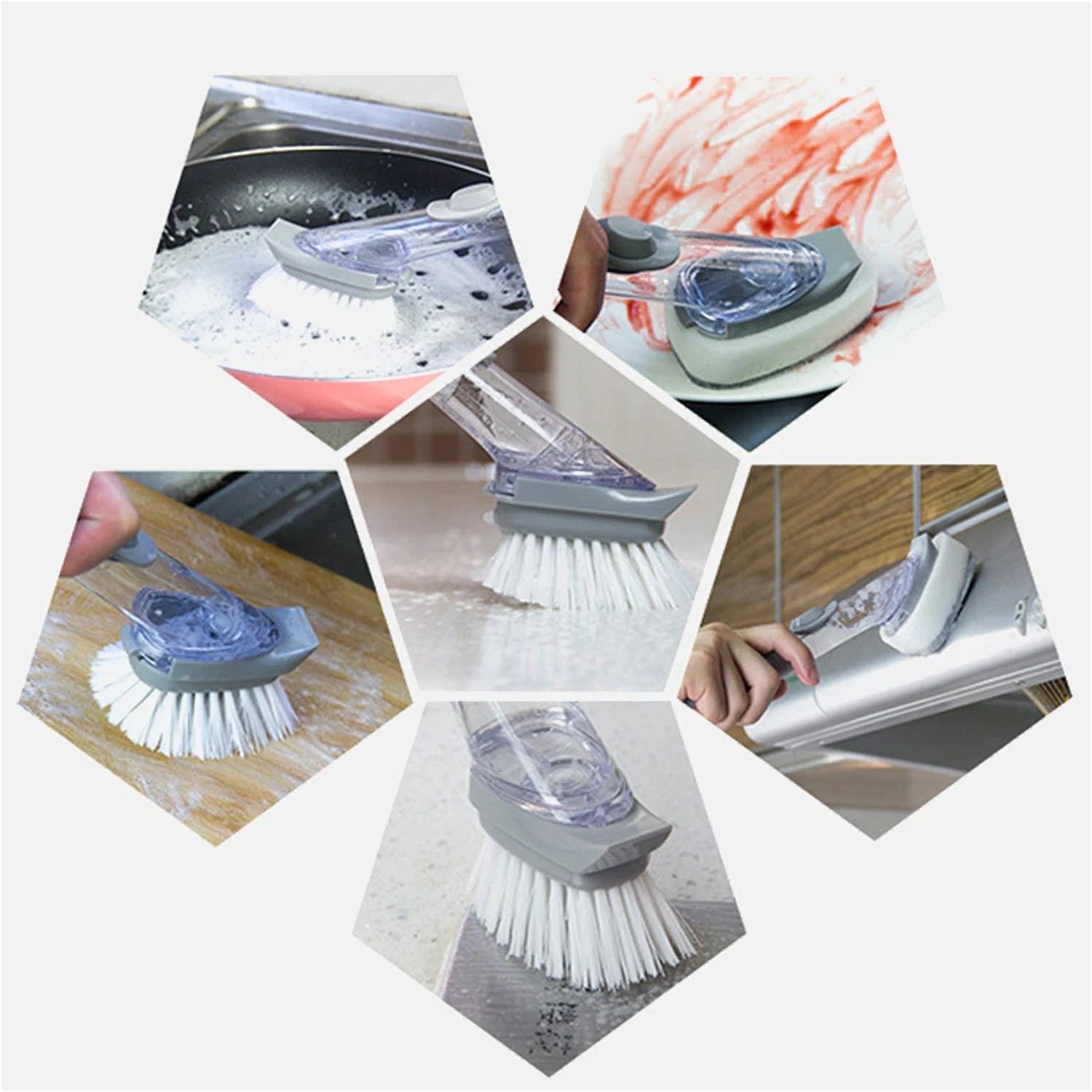 1271a 2-in-1 Dishwashing Brush Long Handle Wash Pot Brush Washing Dish - 69kart