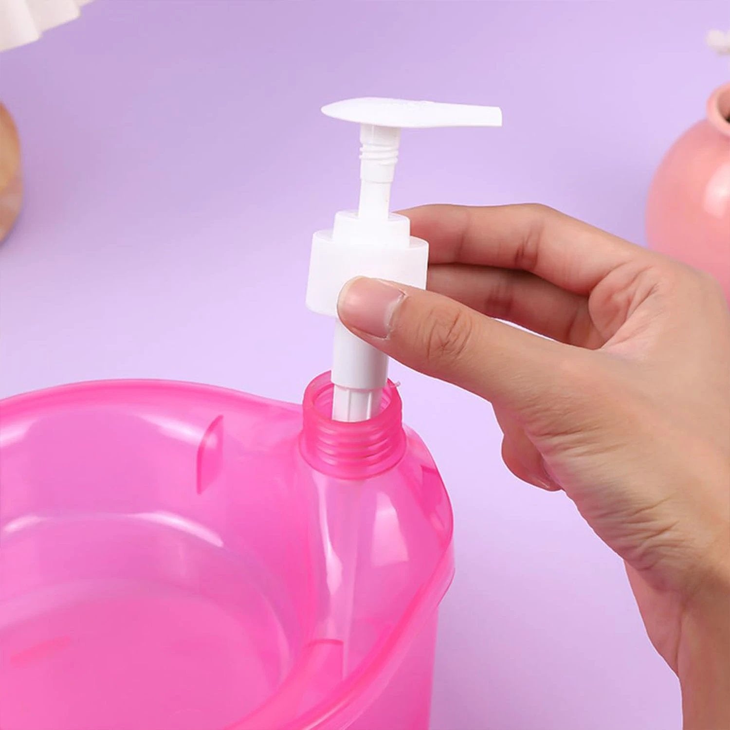 12589 Double Layer Liquid Soap Dispenser With Pump And Sponge Practical For Hotel Sink Clear Soap Dispensing Liquid Pump Bottle For Home  Kitchen Rectangle ( 2 In 1 ) - 69kart