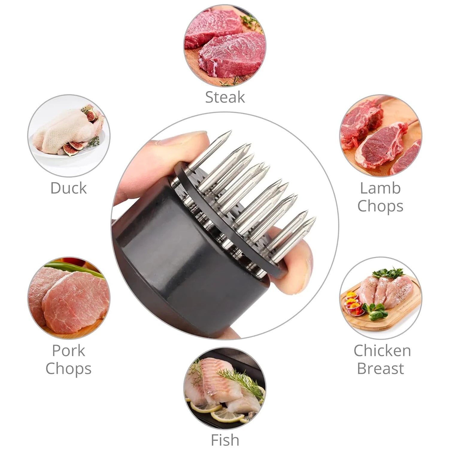 Meat Tenderizer Tool Stainless Steel Needle (1 Pc) by Wukusy