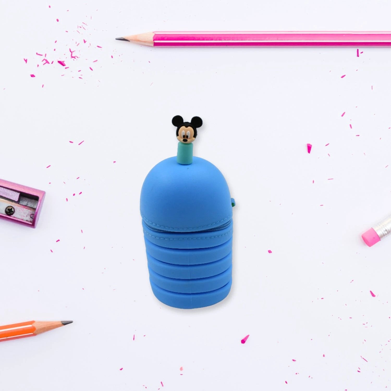 4544 Pencil Case Is Made Of Silicone Telescopic Pen Holder With Zipper Closure And Large Capacity Office Home School School-pink Boys For Girls Secondary School Clear Pencil Case - 69KART