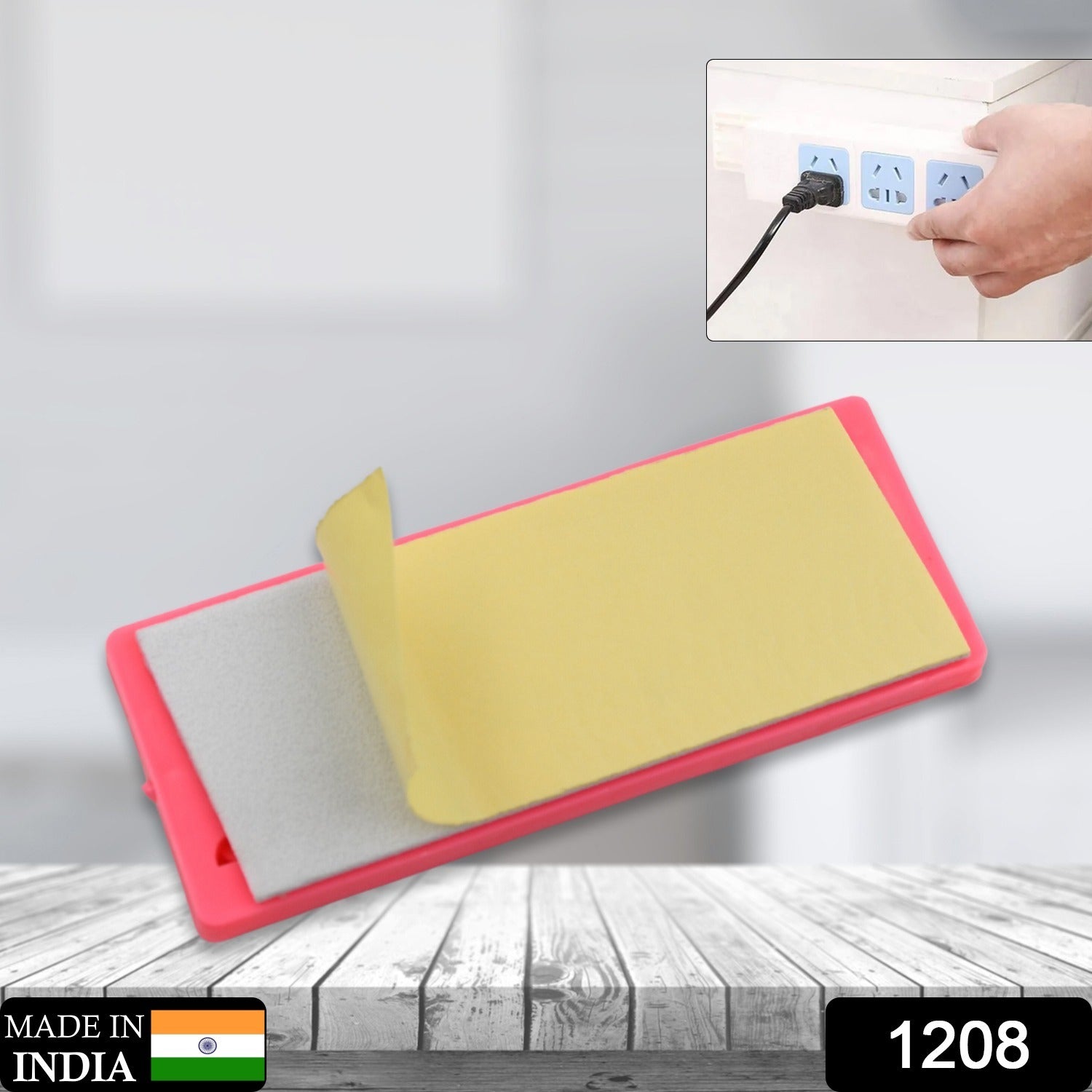 Self Adhesive No Hole Wall Mount Reusable Non Residue Plug Organizer  For Home Office  Multiuse Device