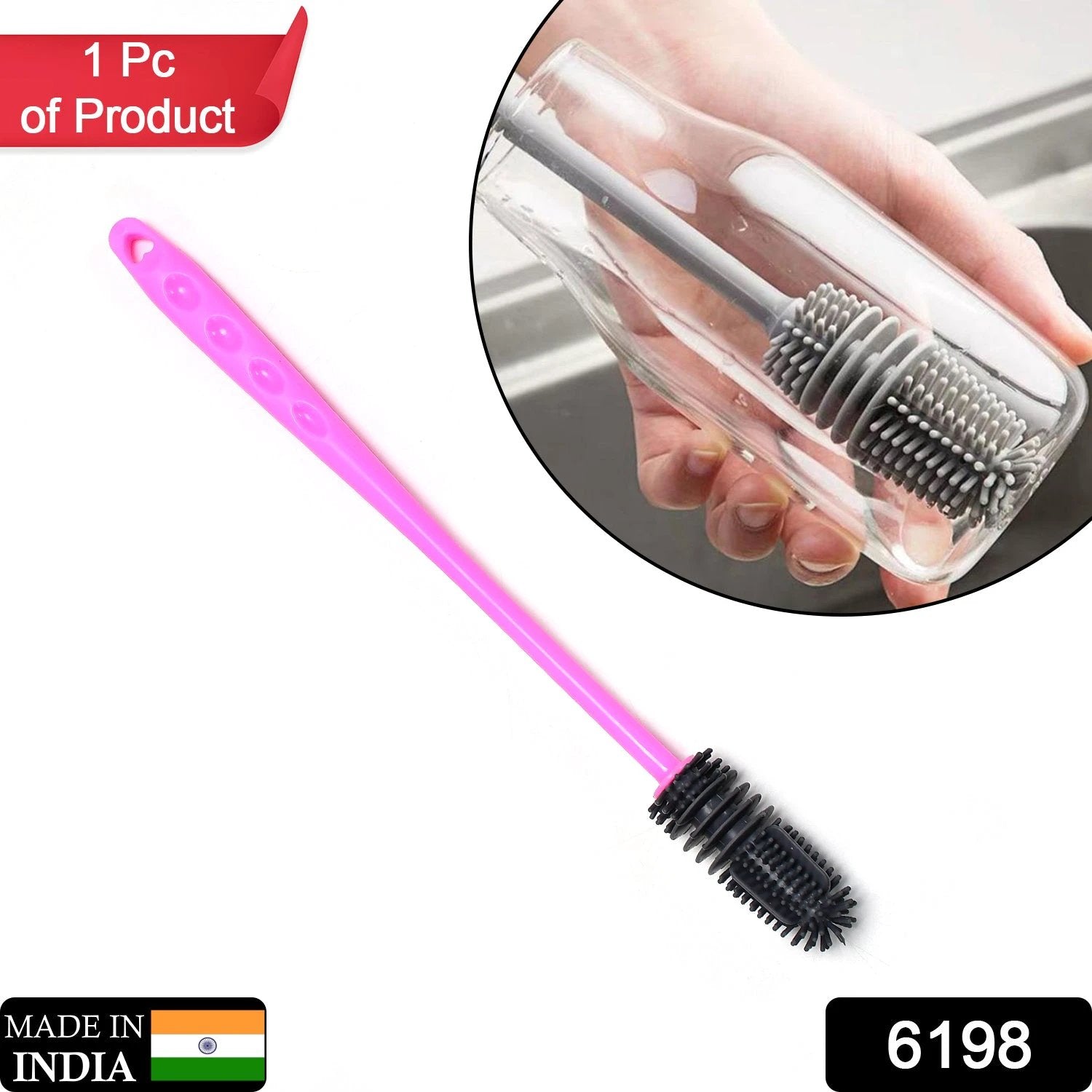 Long Bottle Cleaning Brush for Washing Water Bottles and Narrow Neck Containers - 69KART
