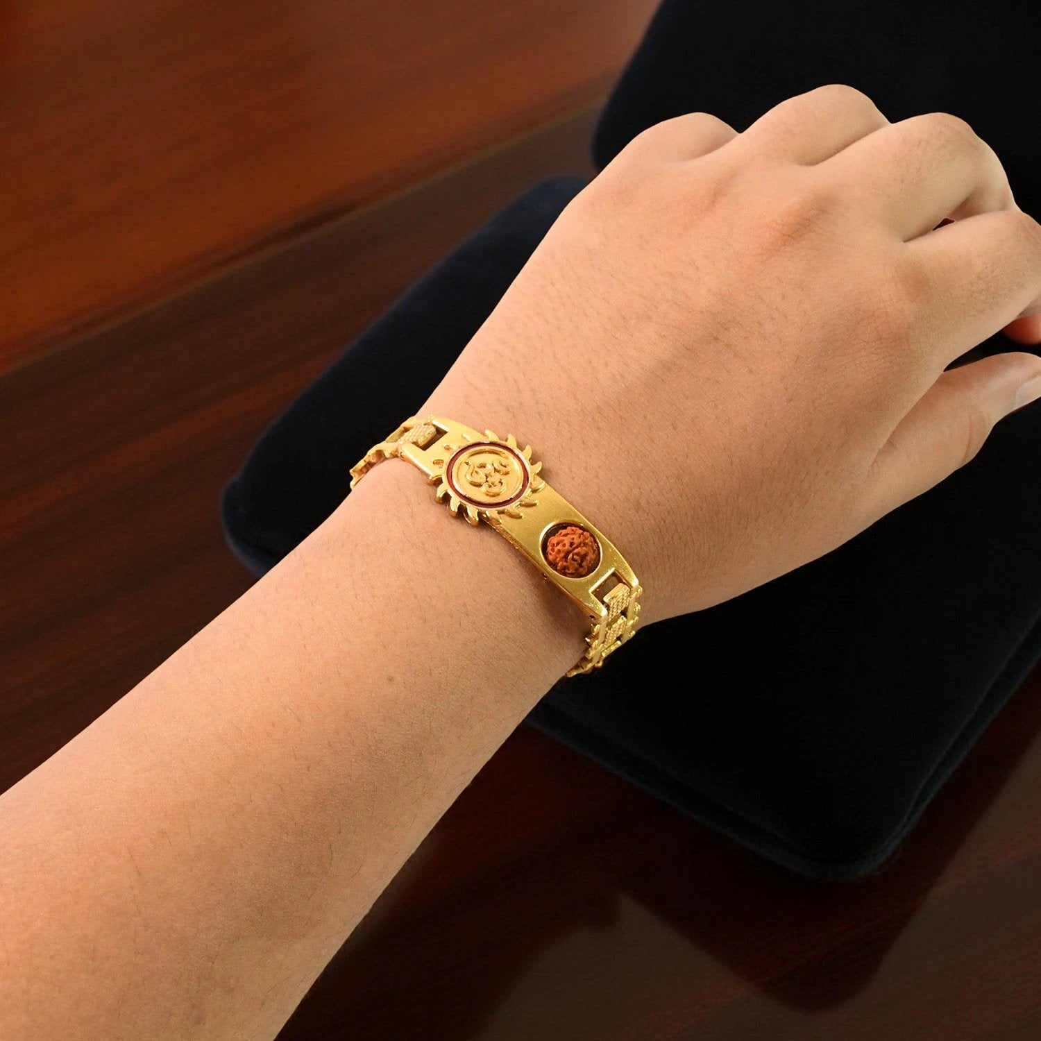 Gold Plated Designer Watch-dial Style Bracelet Rakhi For Brother (1 Pc) - 69KART
