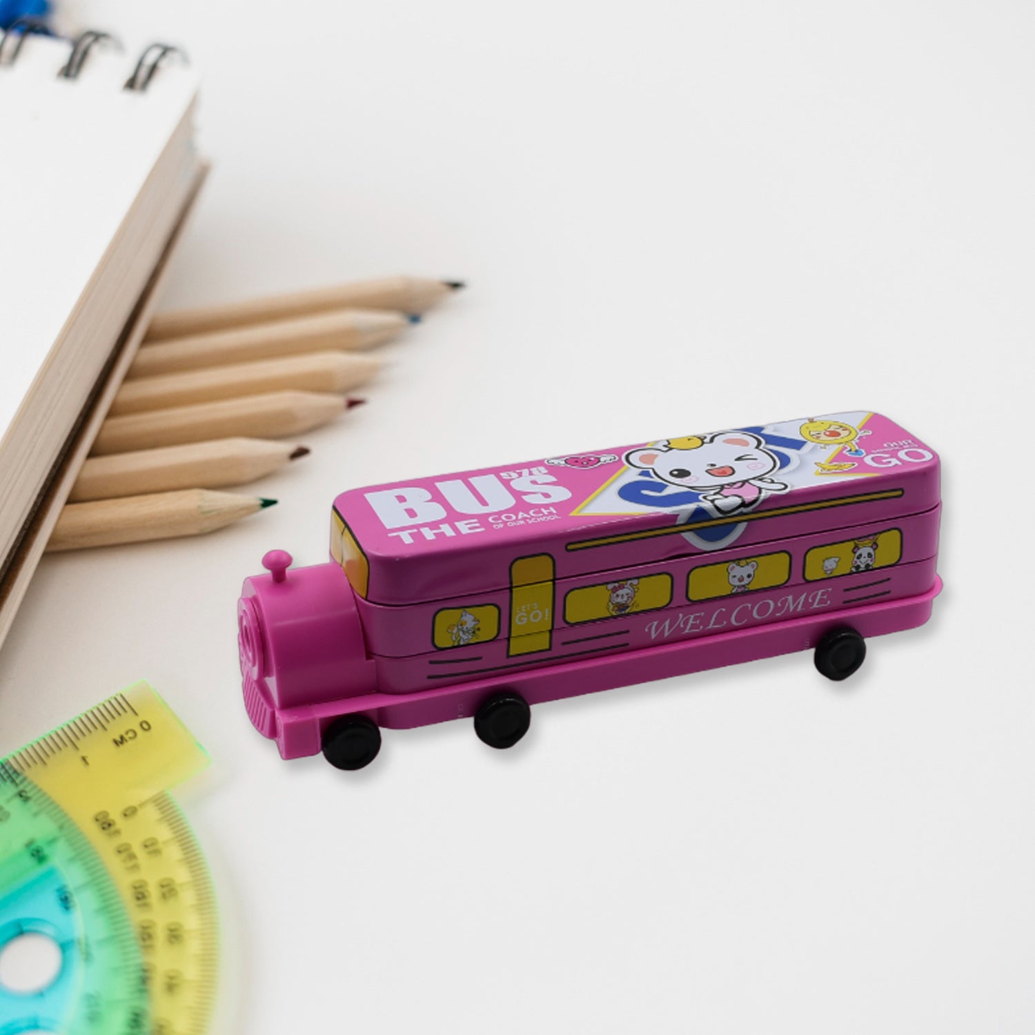 Double Decker Magic Bus Compass Pencil Box