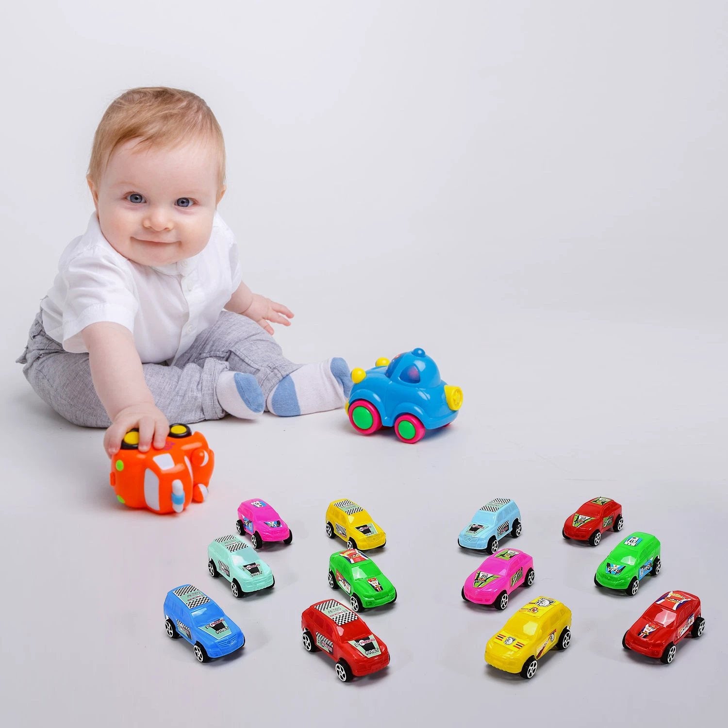 4453 Super City Car Racer Toy For Boys And Girls Pull Push Vehicle Car (Set Of 12pcs)  (Multicolor) - 69kart