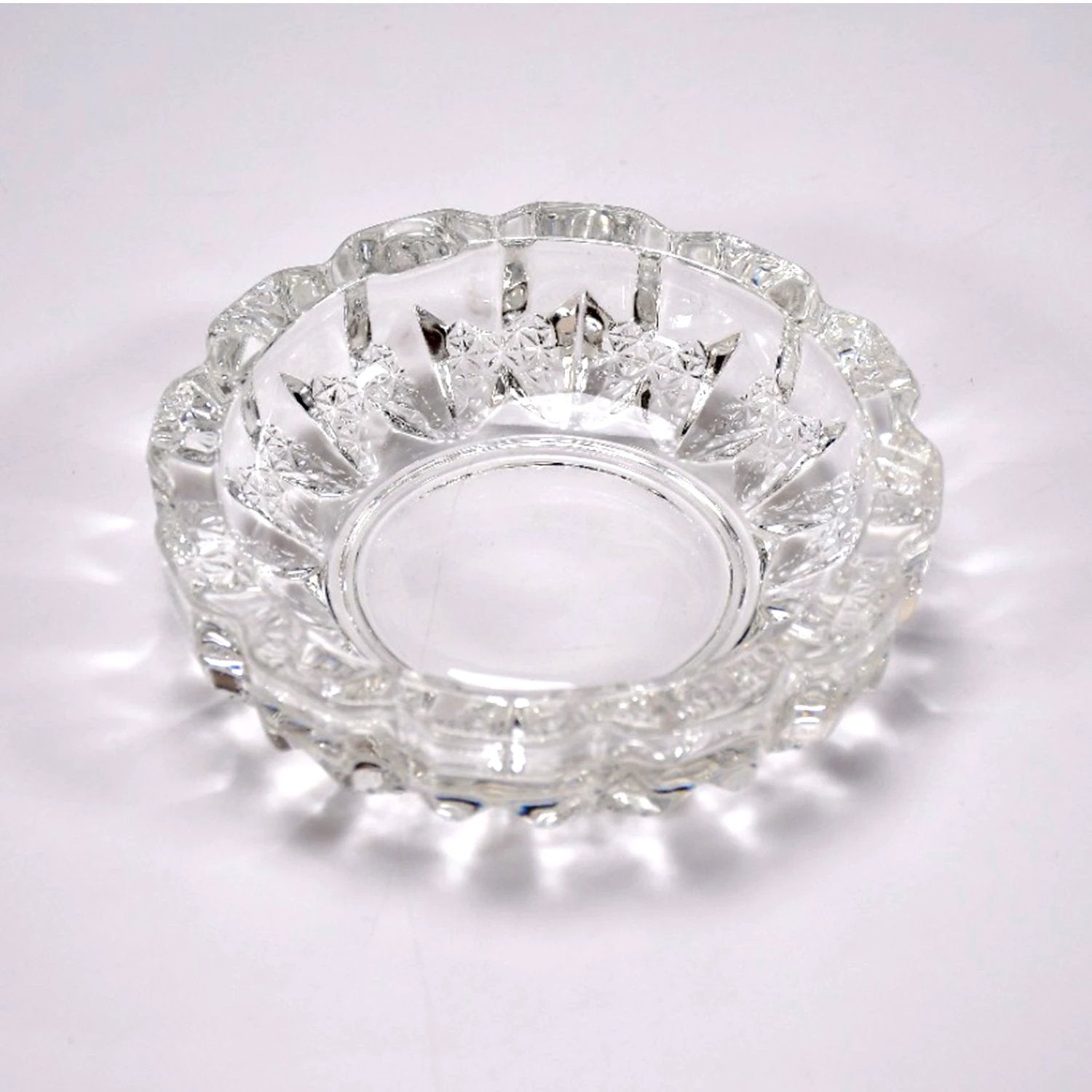 4066 Paricutin Glass Crystal Quality Cigar Cigarette Ashtray Round Tabletop For Home Office Indoor Outdoor Home Decor by Wukusy