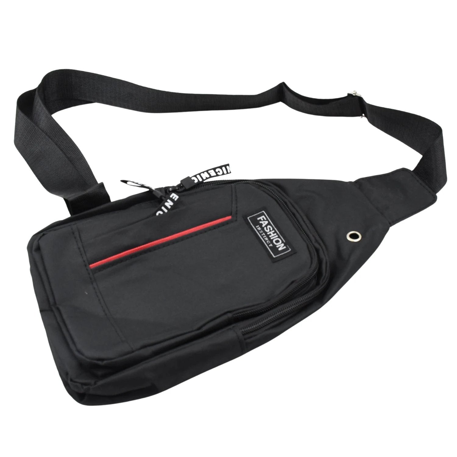 12859 Waterproof Anti Theft Cross-body Fanny Pack Waist Bag Shoulder Bags Chest Men Casual Fashion Usb Charging Earphone Hook Sling Travel Bag (1 Pc) by Wukusy