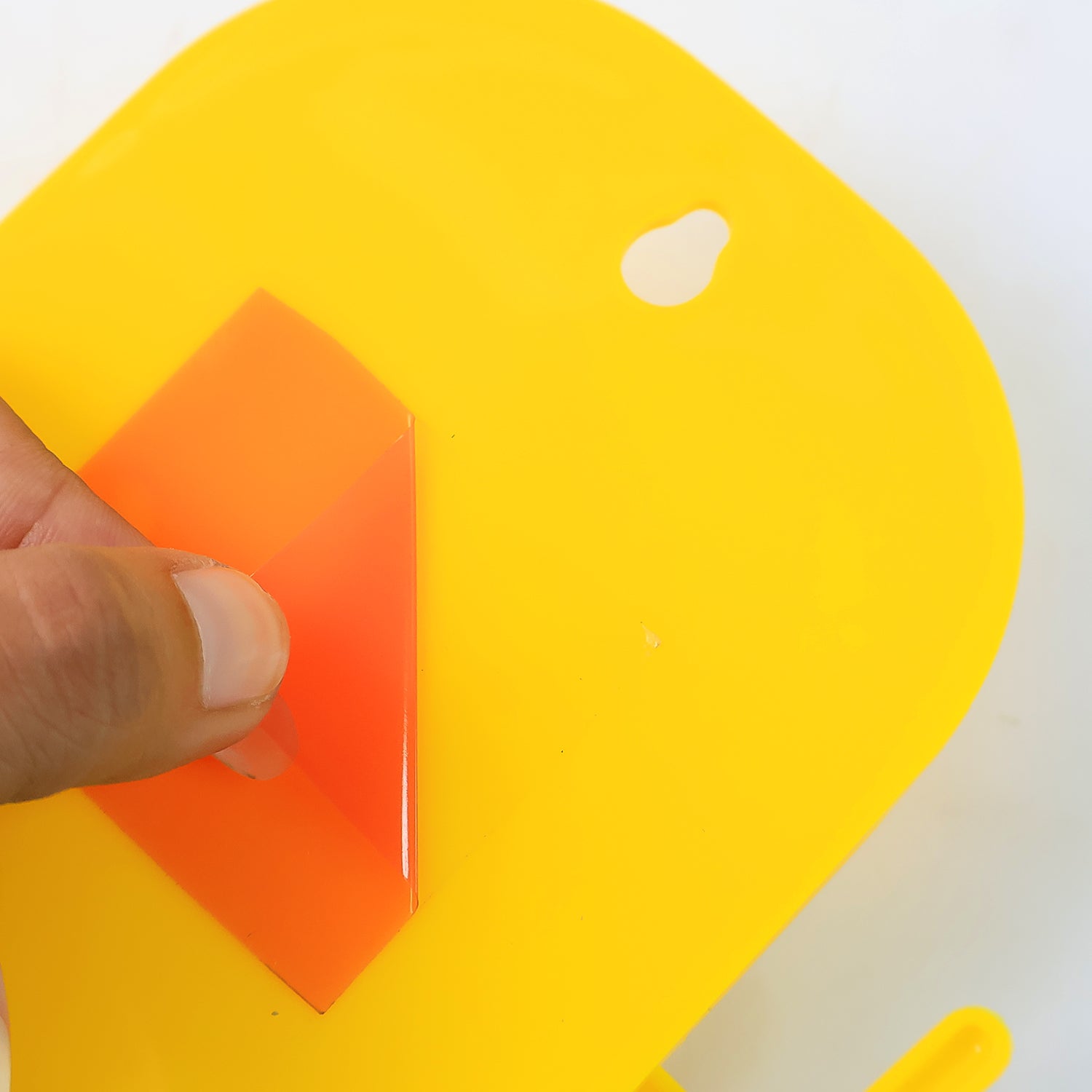 1 Pc Orange Wallmount Mobile Stand With Hook For And Stuffs Purposes.