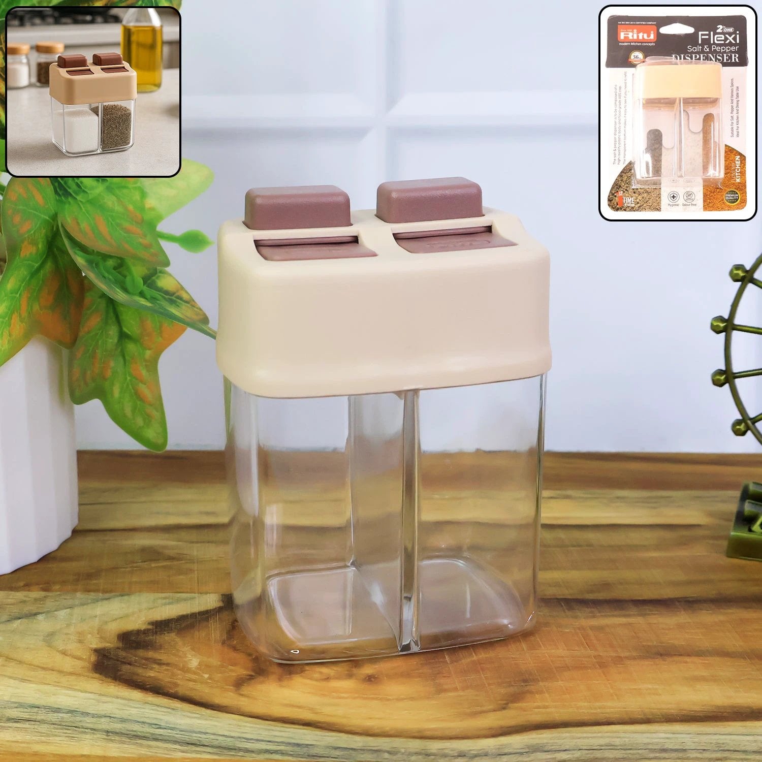 Ritu Premium 2-in-1 Salt And Pepper Dispenser by Wukusy