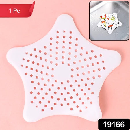 White Silicone Star Sink Filter Bathroom Hair Catcher