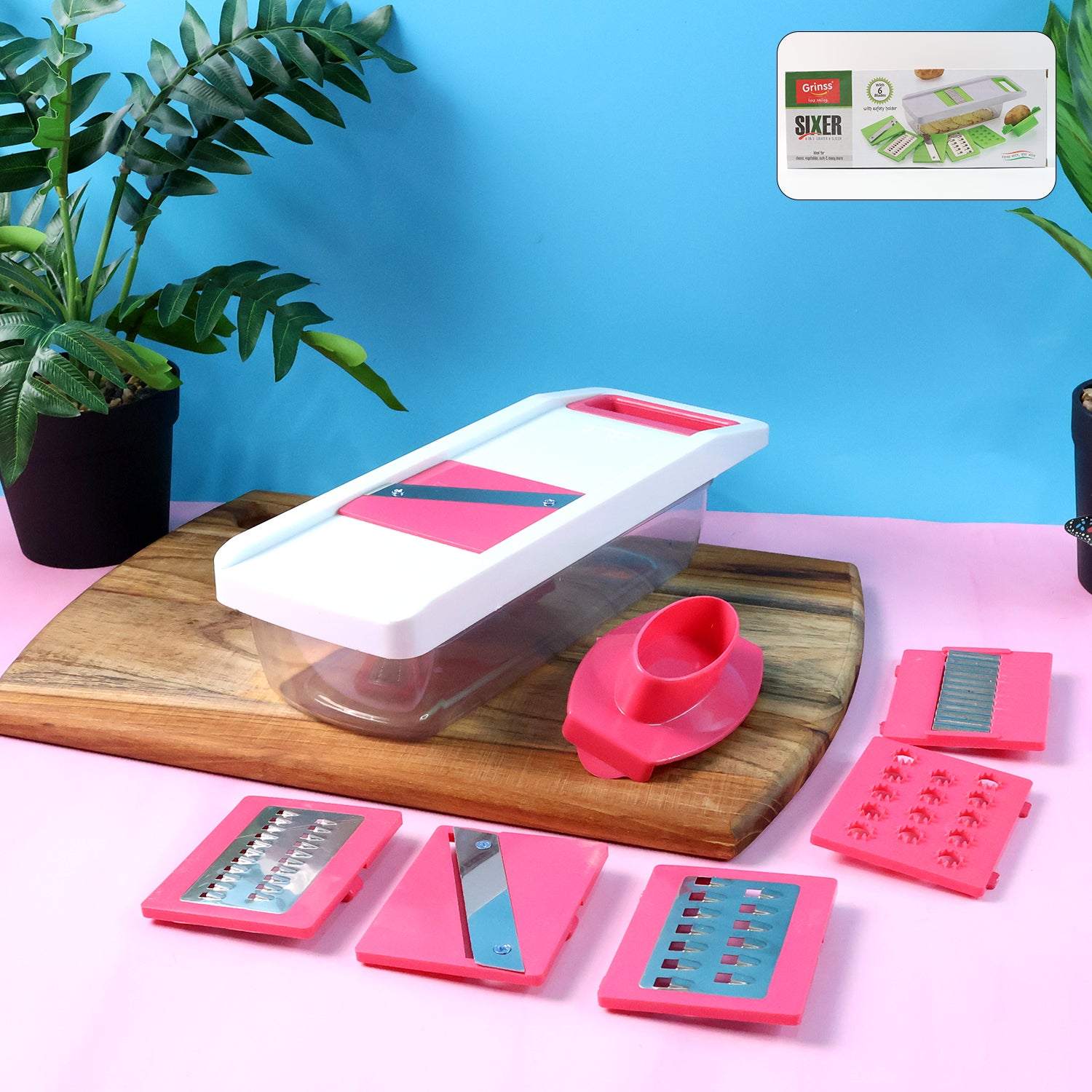 Vegetable Slicer Grater 6-in-1  Chopper - (Set)