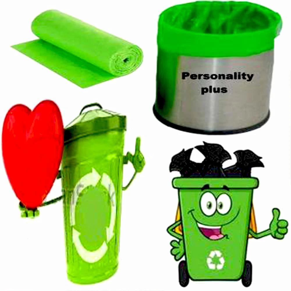 1585 Bio-degradable Eco Friendly Garbagetrash Bags Rolls (19 X 21) (Green) by Wukusy