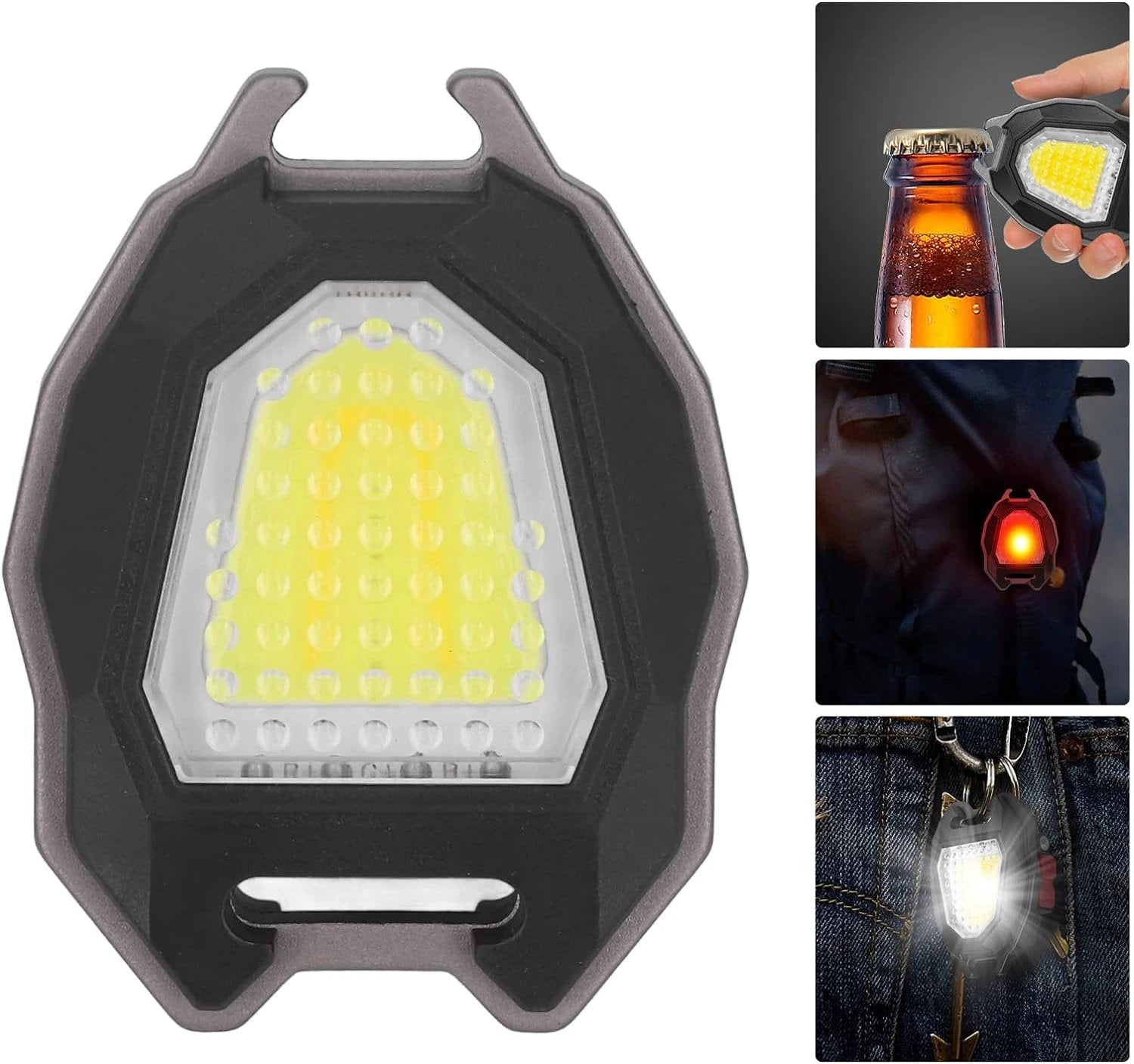 4543 Portable Triangular Shaped Emergency Camping Flashlight With Cigarette Lighter Lumens Rechargeable Waterproof Portable Led Light Camping Keychain 6lighting Modes With Strong Magnet 3 Color Lighting For Travel Camping Walking - 69KART