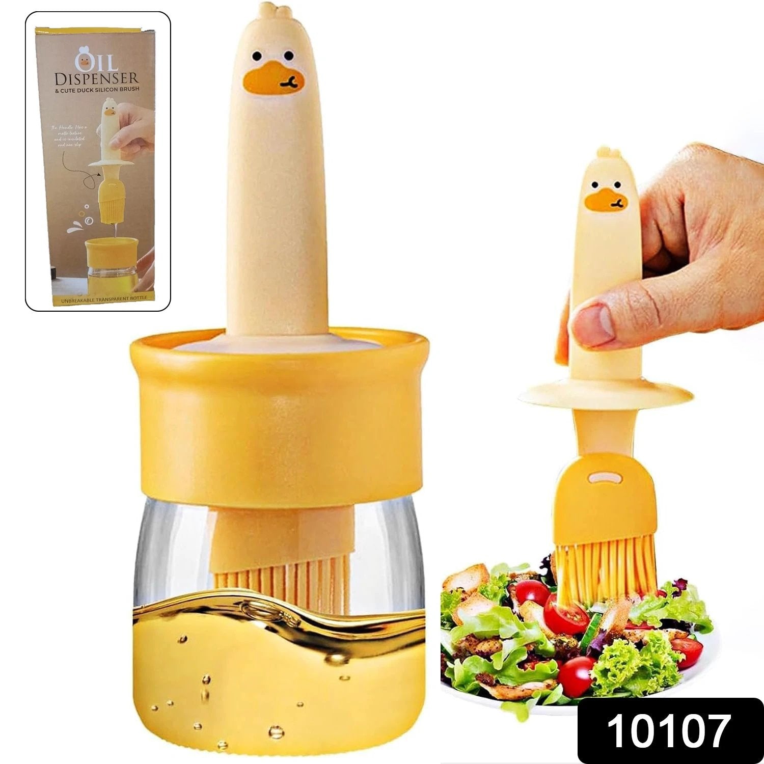 2 In 1 Oil Dispenser Bottle With Silicone Basting Brush (1 Set) by Wukusy