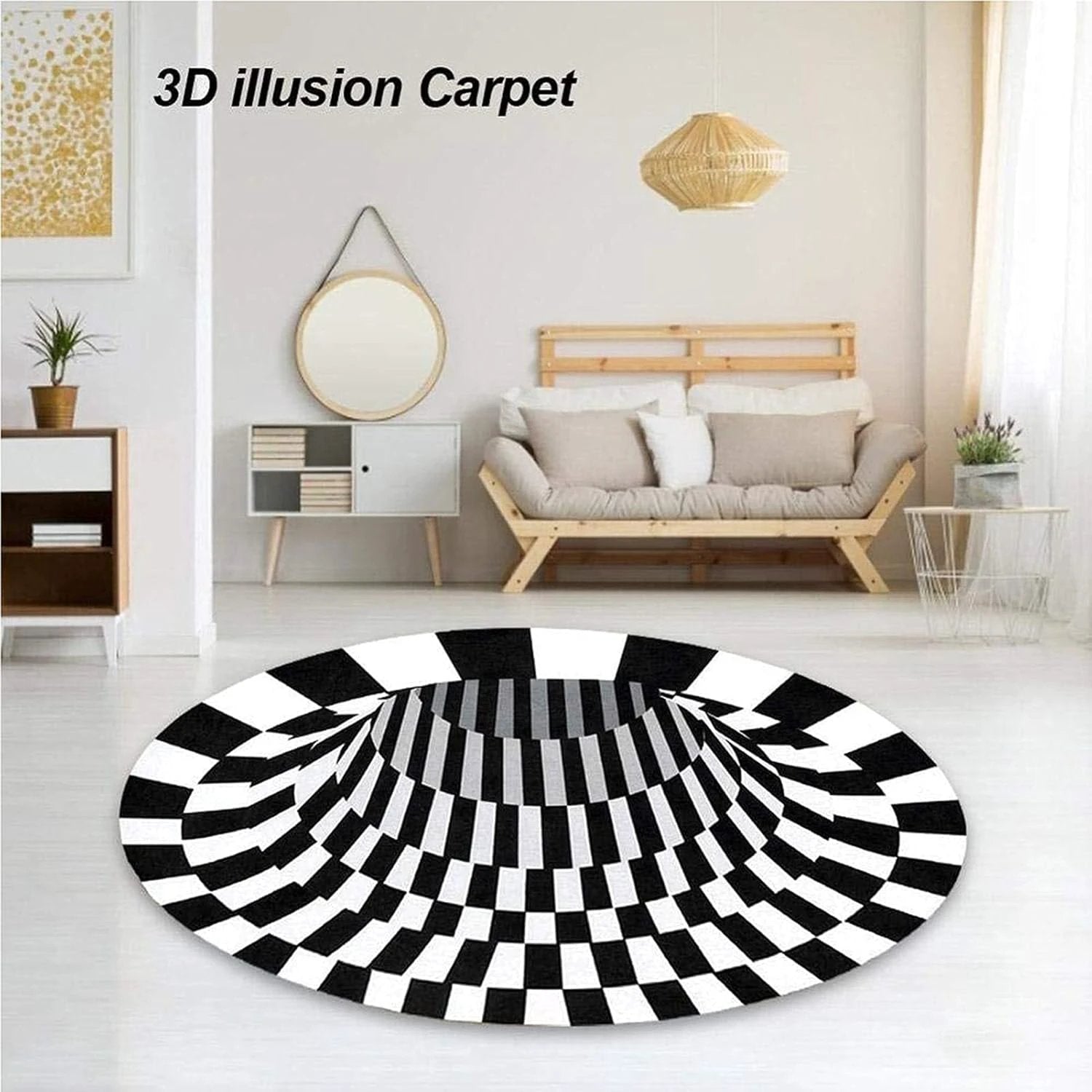 3d Space Round Carpet Floor Mat Non-woven Doormat (60 Cm) by Wukusy