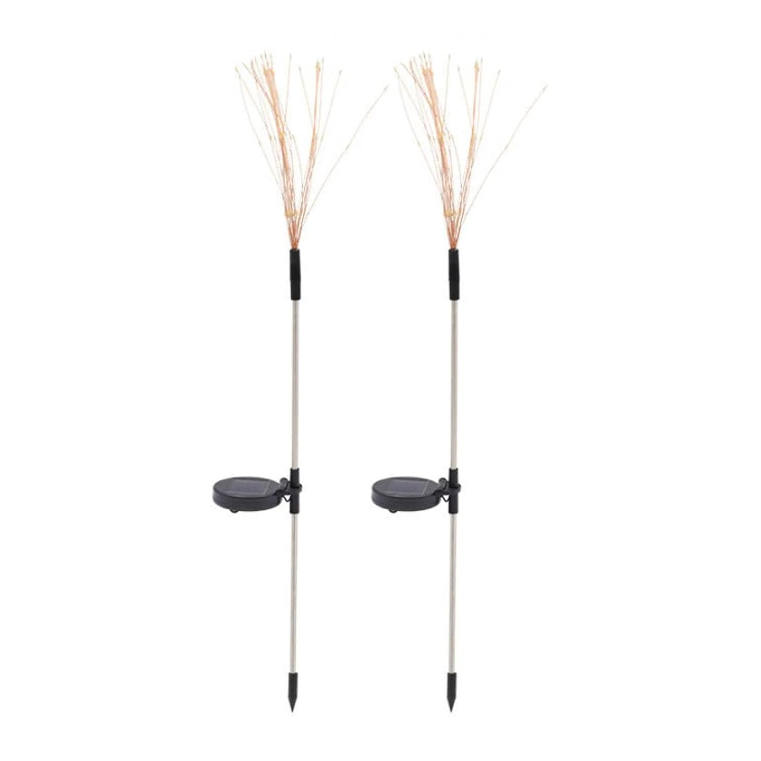 Solar Powered Multicolor Starburst Firework Garden Light Set (2 Pc  150 Led) - 69KART