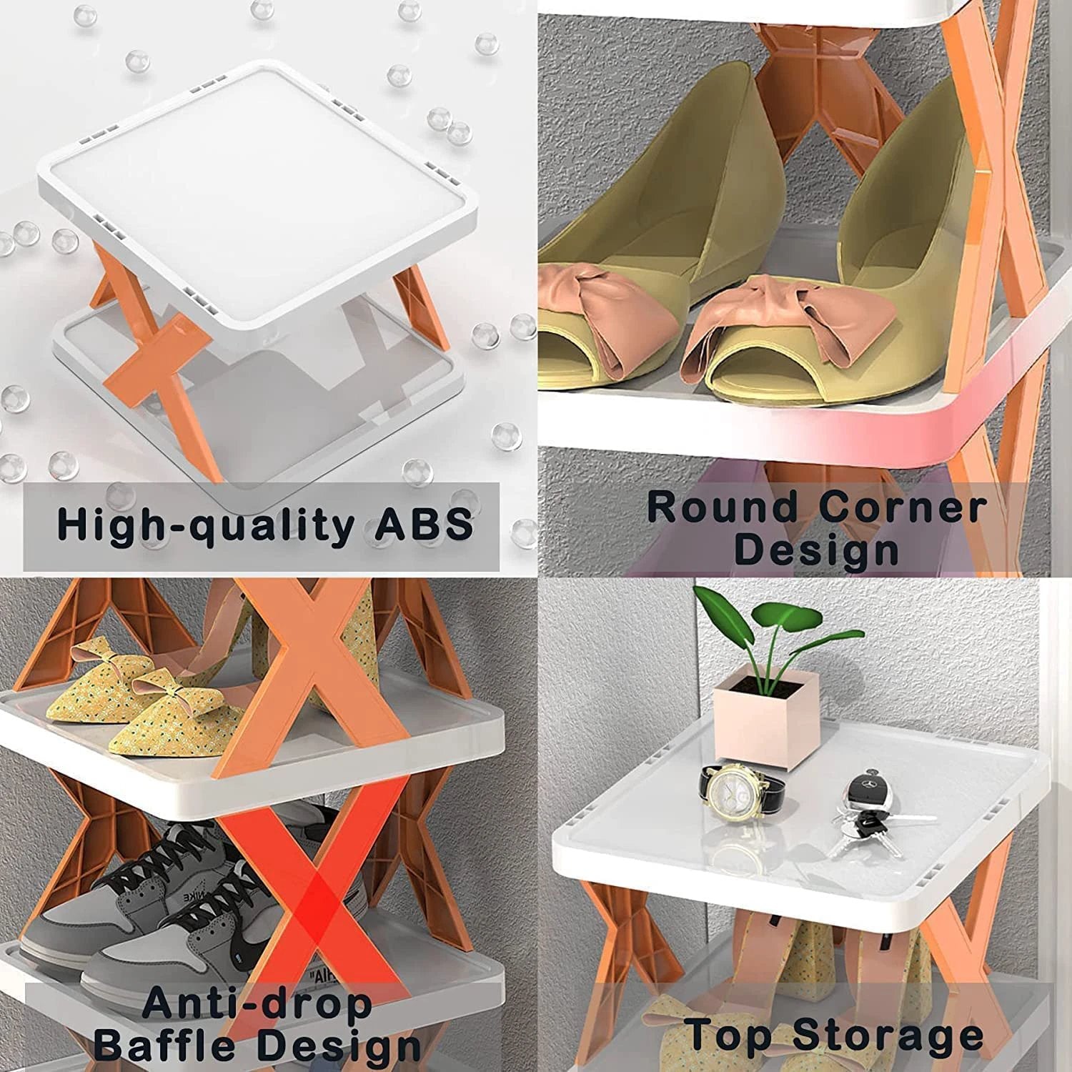 9065 5 Tier Shoes Stand Shoe Tower Rack Suit For Small Spaces Closet Small Entryway Easy Assembly And Stable In Structure Corner Storage Cabinet For Saving Space by Wukusy