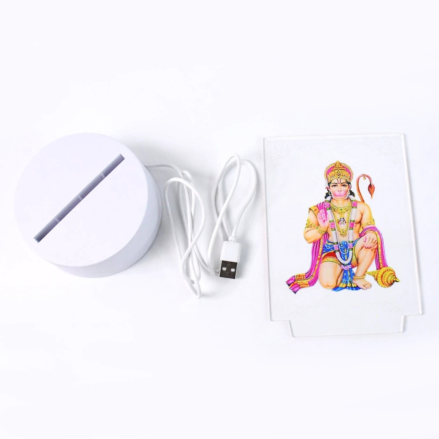 Beautiful 3d Lord Hanuman Frame With Soft White Light (1 Pc) by Wukusy