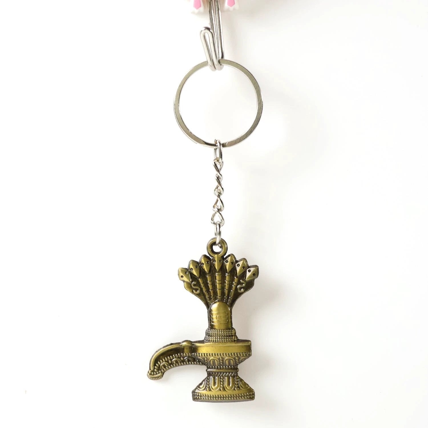 Lord Shiva Shivaling Metal Keychain - Antique Finish by Wukusy