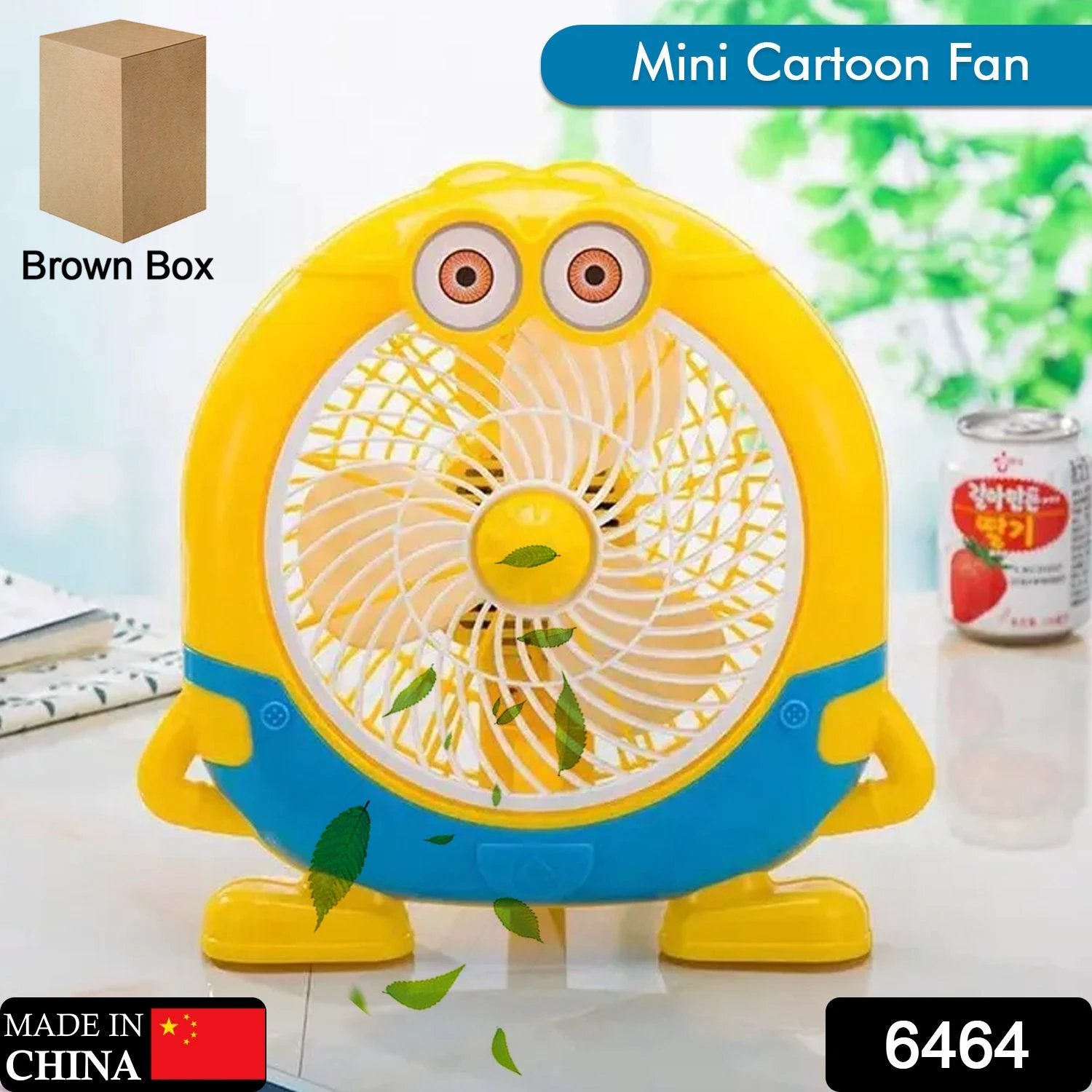 6464 Plastic Cute Mini  Cartoon Electric Usb Fan Desk Fan For Children (Battery Not Include) - 69kart