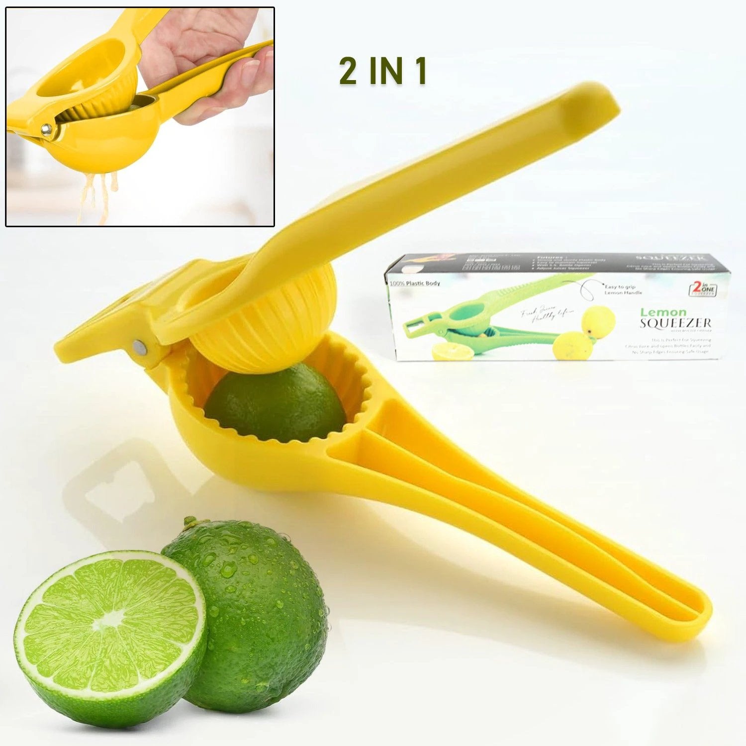 2176 Kitchen 2 In 1 Unbreakable Lemon Squeezer And Bottle Opener (1 Pc) - 69kart