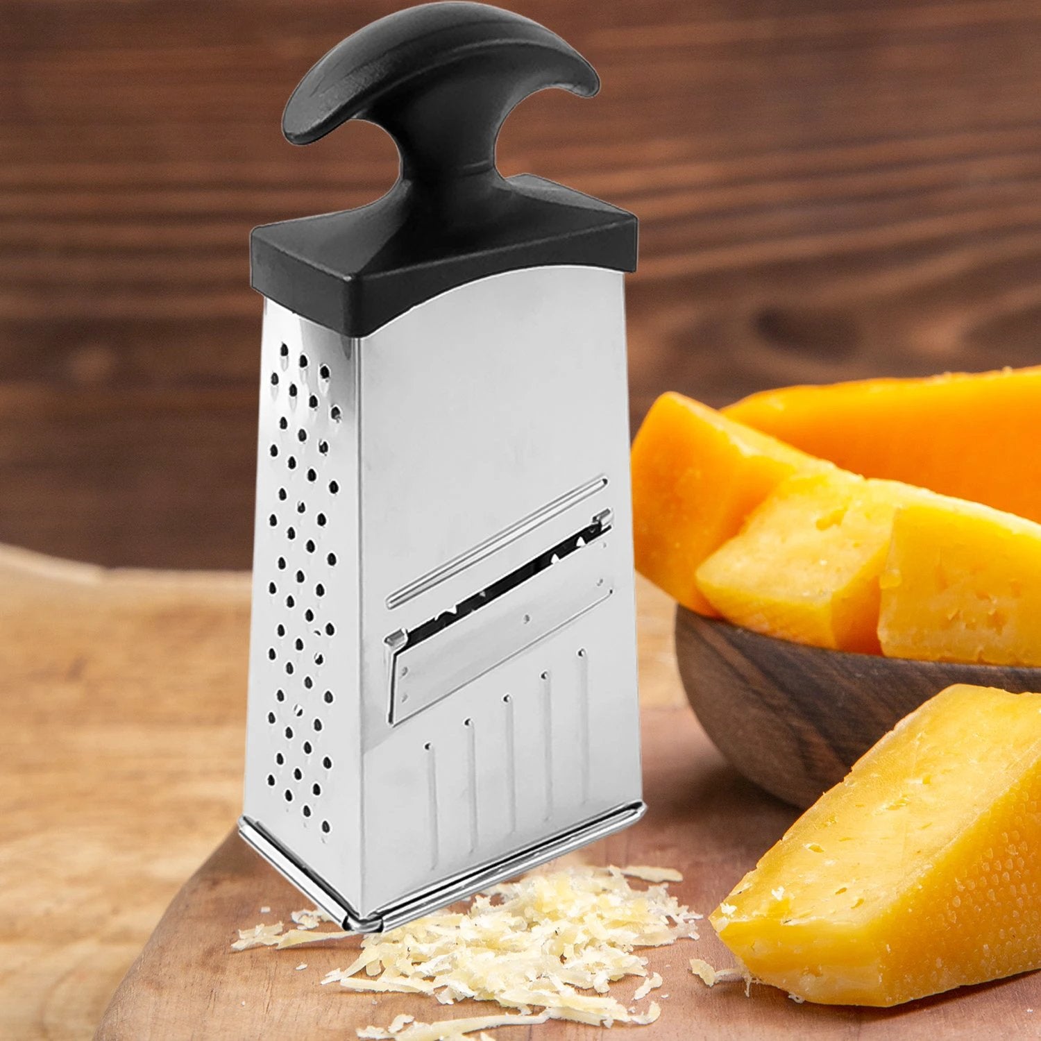 Apex Classic 4-in-1 Stainless Steel Grater Slicer With Handle by Wukusy