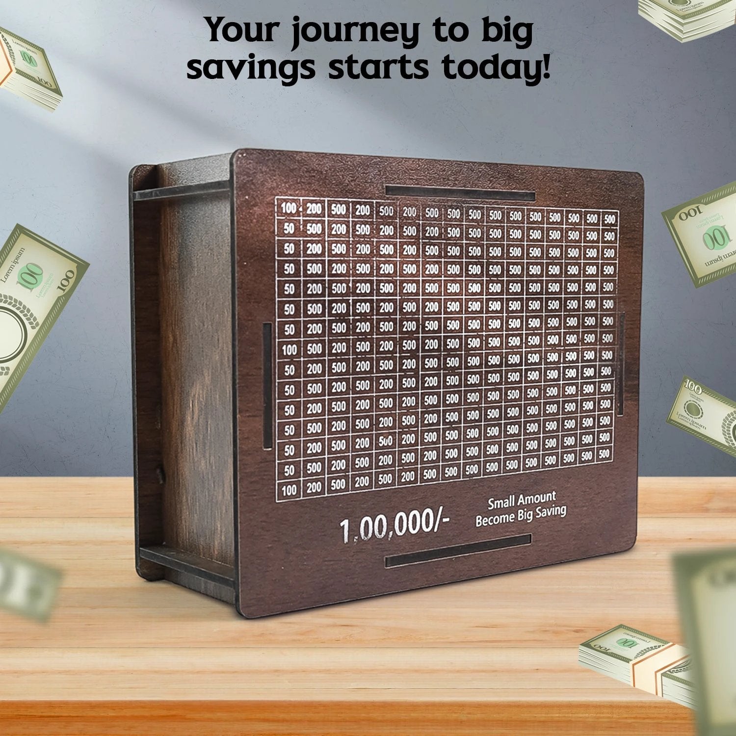 Wooden Money  Piggy Bank Money Box (1 Pc  1 Emoji Pan) - 69KART