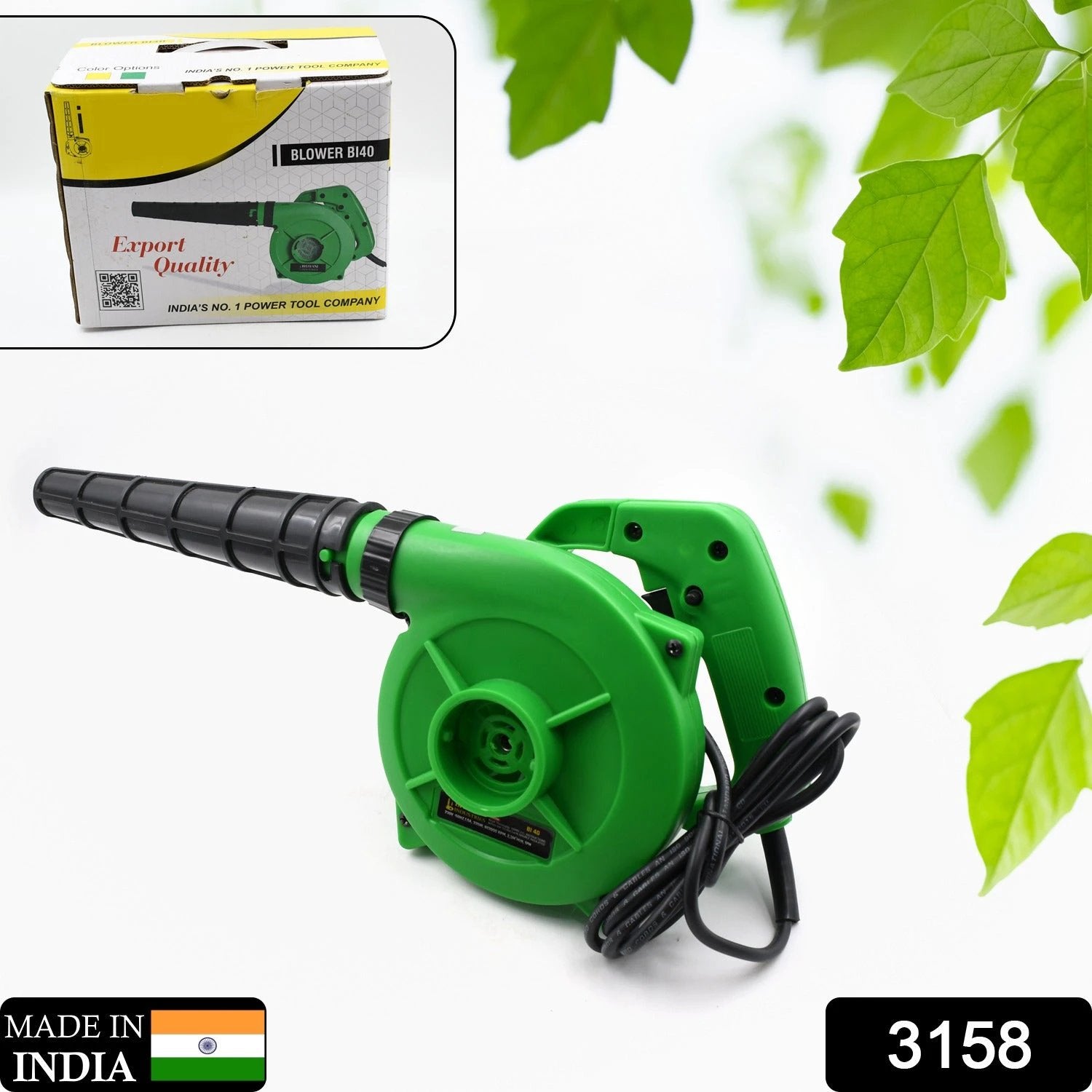 3158 650v Blower Portable Rifel Range Heavy Duty Air Blower Electric Air Blower For Homeofficecarpccomputer Dustgaragepatiogarden Leaftrash Cleaning  (350w 2.3 M3min 13000 Rpm Green) - 69kart