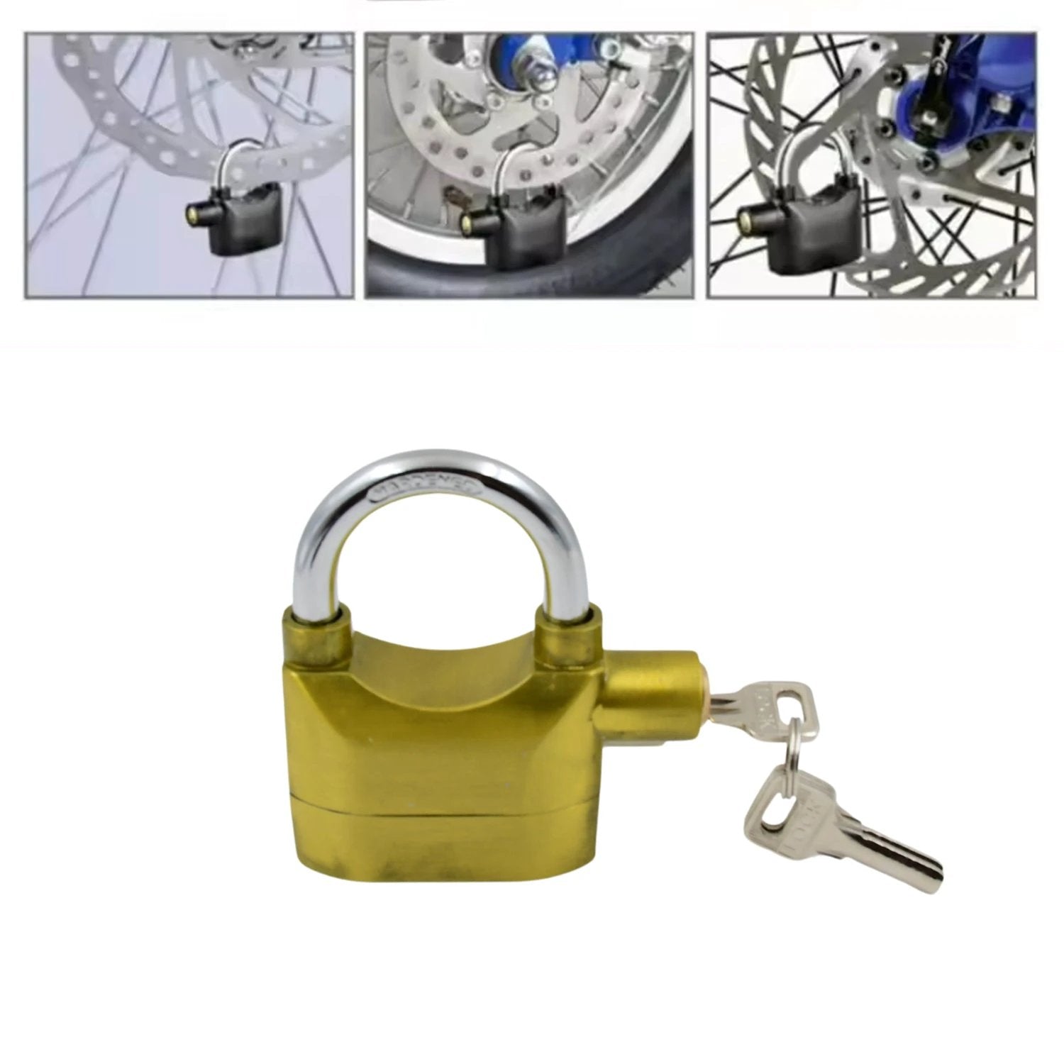 Security Alarm Metallic Lock System With 3 Keys (1 Set Mix Color) by Wukusy