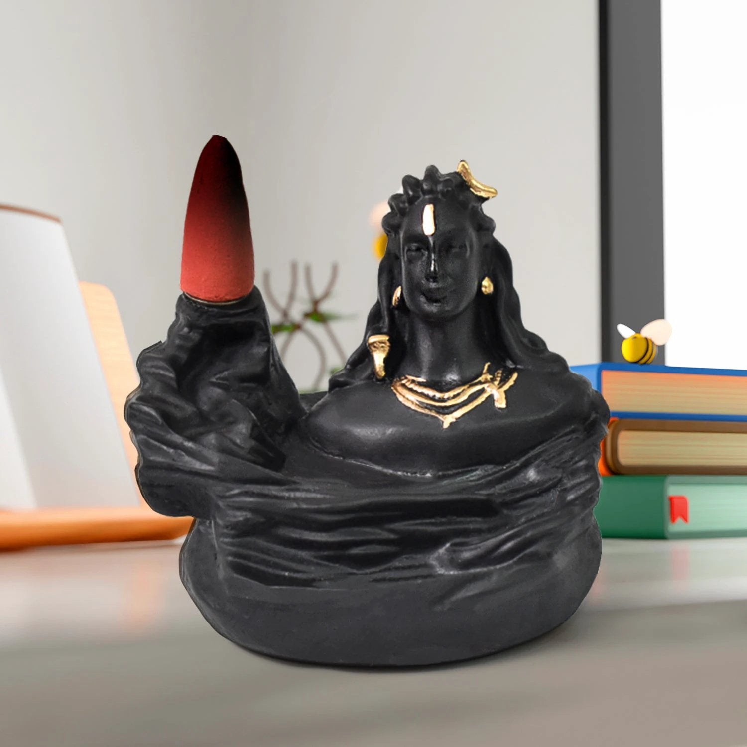 Adiyogi Shiva Backflow Smoke Fountain Incense Holder Burner (1 Pc) by Wukusy