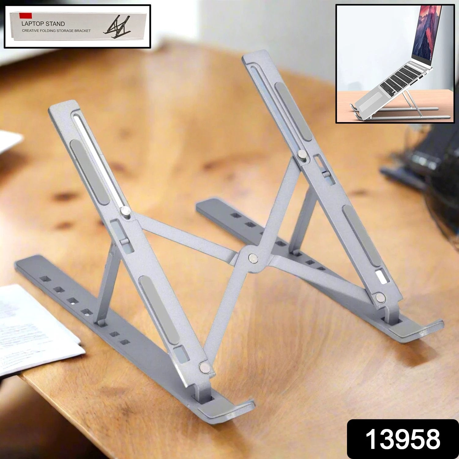 Metal Portable Laptop Stand With 7 Adjustable Angles (1 Pc) - 69KART