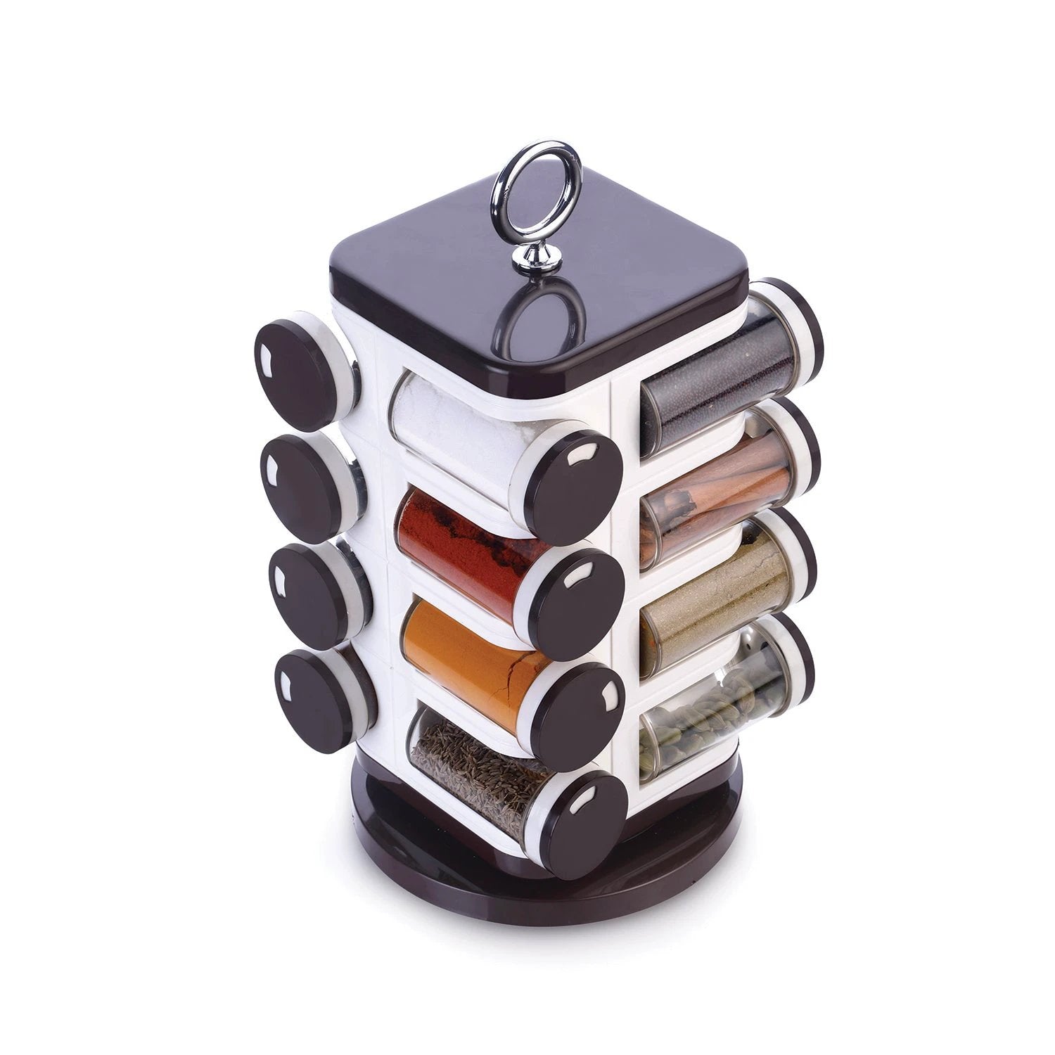 8119 Ganesh Multipurpose Revolving Spice Rack With 16 Pcs Dispenser Each 100 Ml Plastic Spice Abs Material 1 Piece Spice Set 1 Piece Spice Set  (Plastic) - 69KART