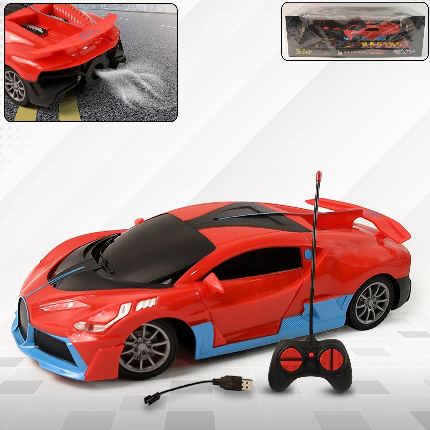 High-speed Rc Sports Car With Spray Exhaust Effect (1 Set) - 69kart