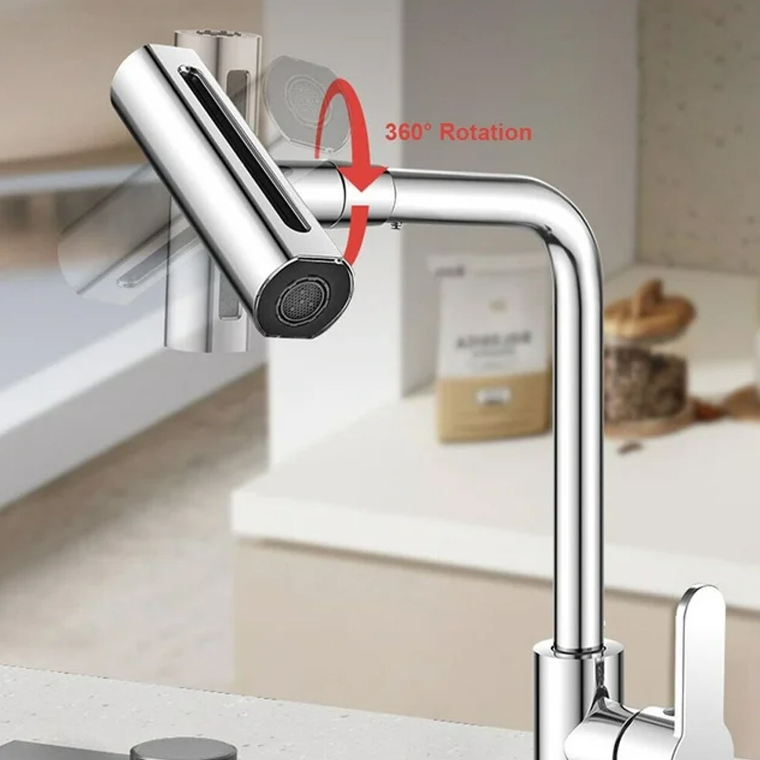 Multifunction Shower Waterfall Kitchen Faucet 360 Rotation Waterfall Kitchen Faucet Touch Kitchen Faucet Faucet Extender For Kitchen Sink Swivel Waterfall Kitchen Faucet For Washing Vegetable Fruit (4 In 1 )