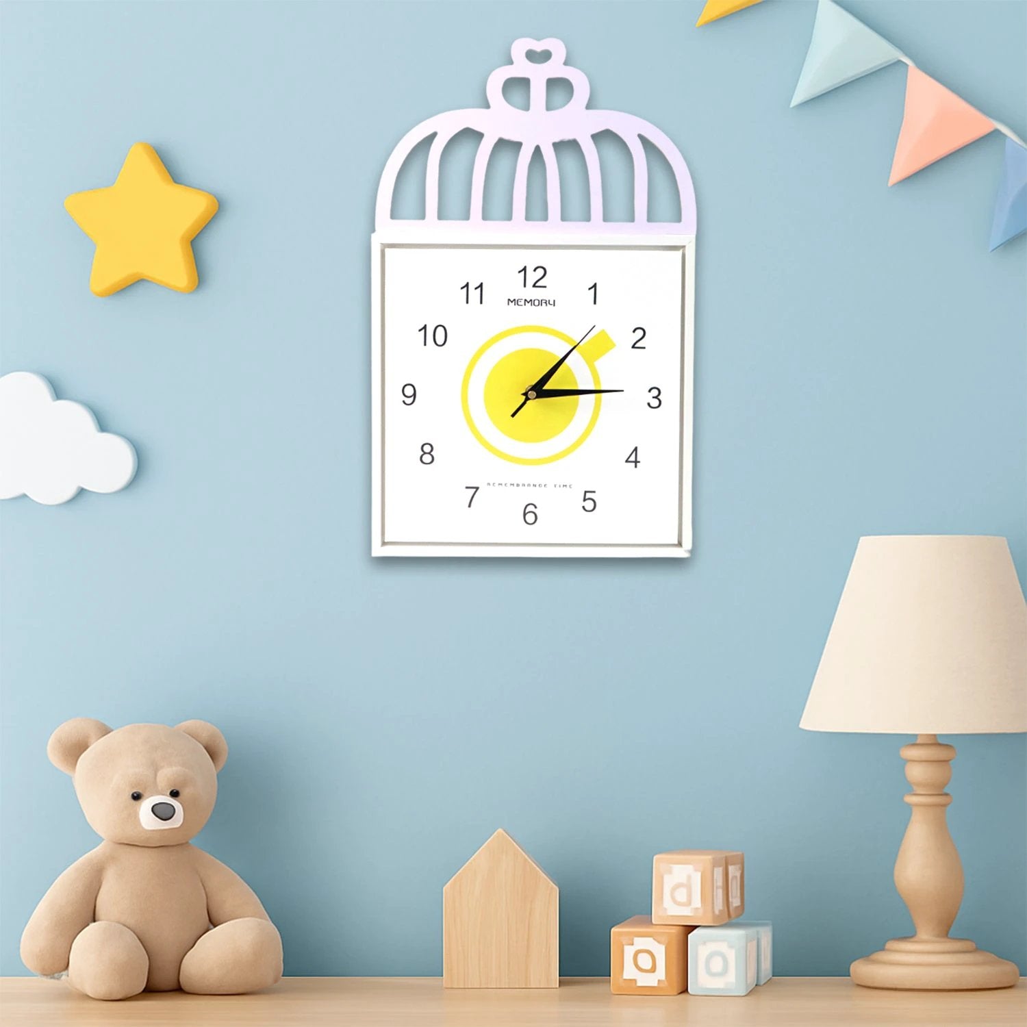 Decorative Square Wall Clock Battery Operated  1 Pc - 69KART