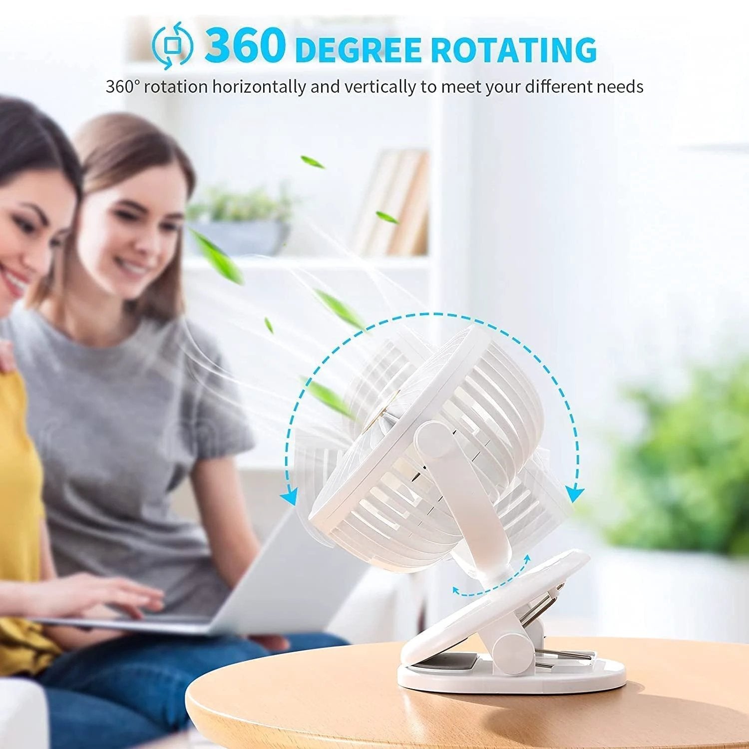 17930 Portable Clip-on Fan Battery Operated With Light  Spray Small Yet Powerful Usb Table Fan 3-speed Quiet Rechargeable Mini Desk Fan 360 Rotation Personal Cooling Fan For Home Office Camping - 69kart