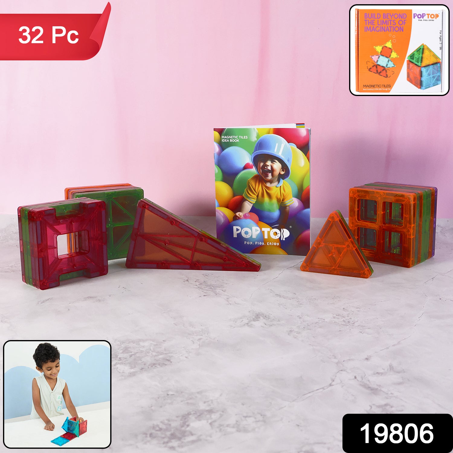 Magnetic Building Tiles - (32pc  Set)