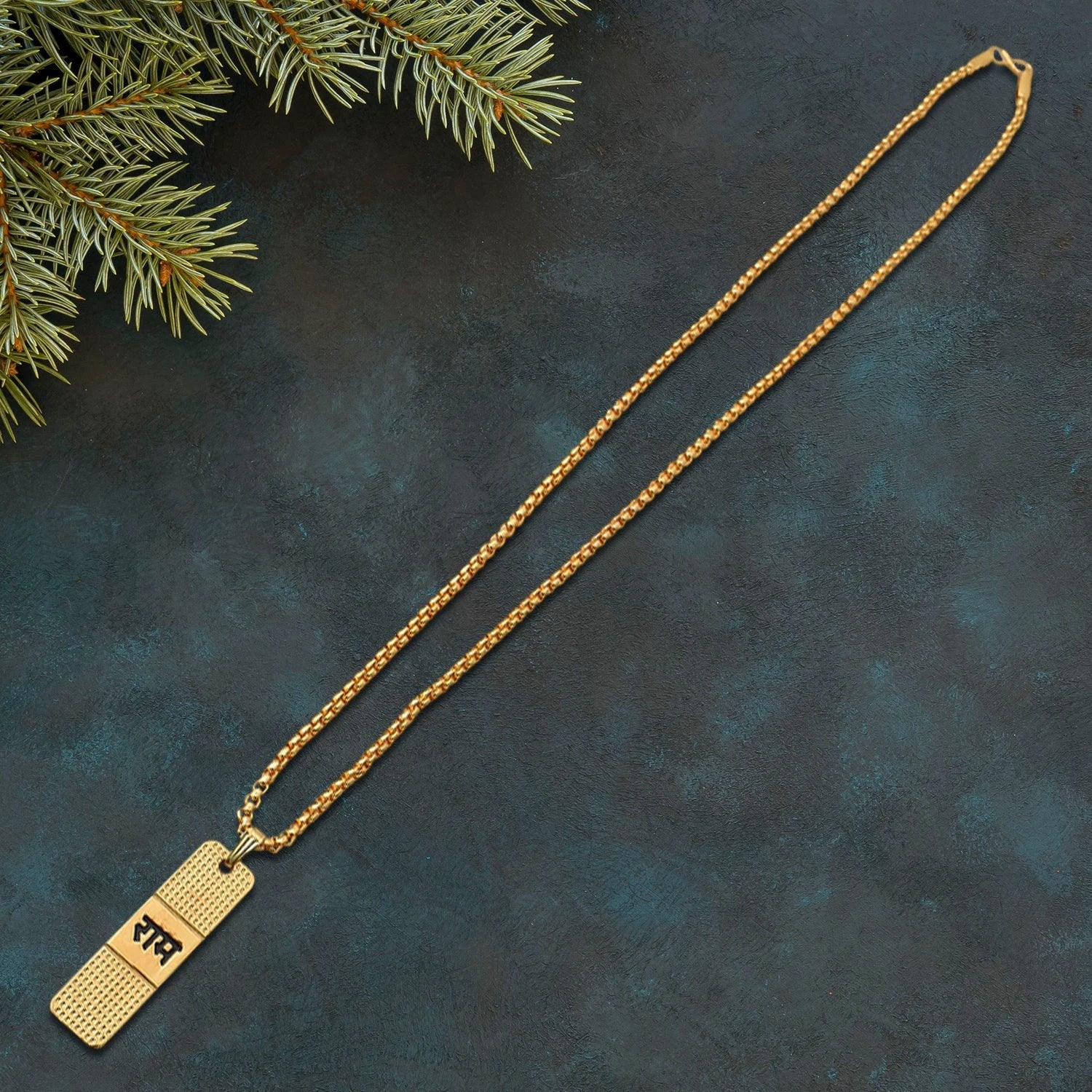 Golden Ram Naam Locket With Chain (1 Pc) by Wukusy