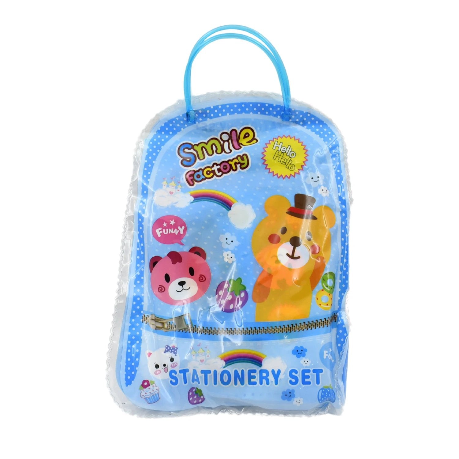 17578 Stationery Kit For Kids - Stationery Set Includes Wooden Pencil Sharpener Pencil And Eraser Set Birthday Return Gift For Kids Boys Girls 2 Pencil 1 Scale 1 Notebook1 Sharpener 1 Eraser  With Zip Bag (6 Pcs Set) - 69KART