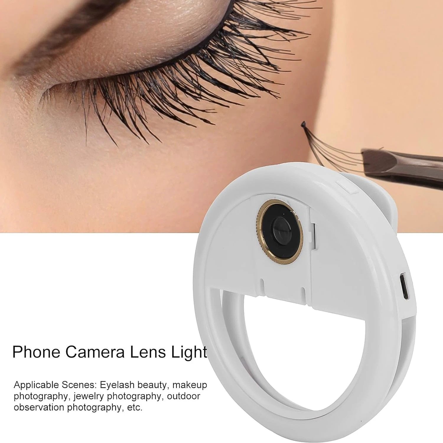 Selfie Flash Ring Light With 3 Level Of Brightness (1 Pc) by Wukusy