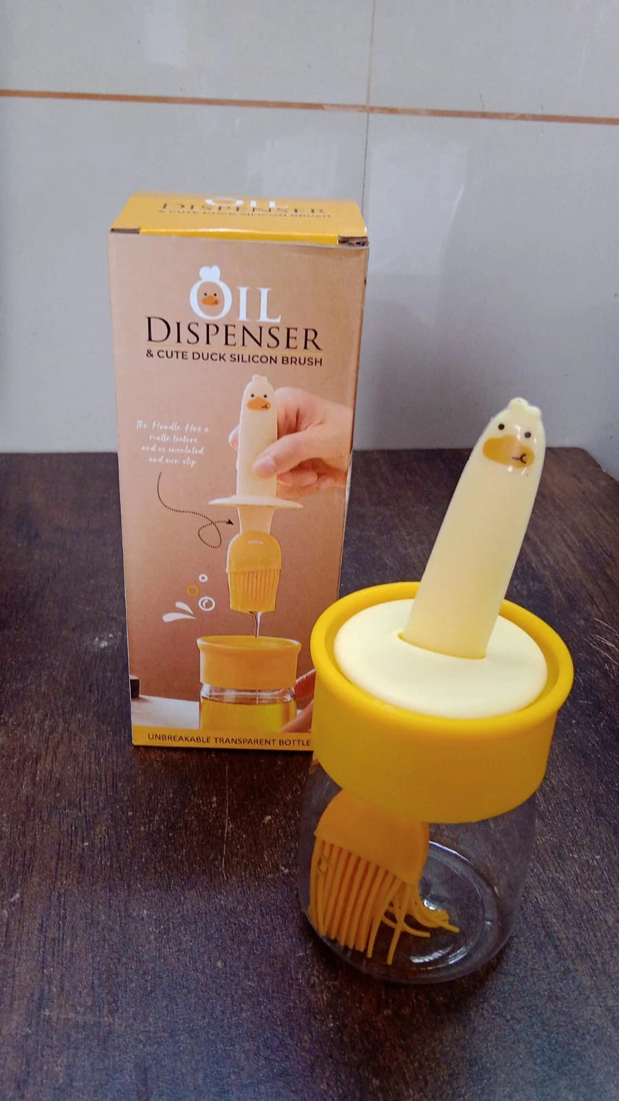 2 In 1 Oil Dispenser Bottle With Silicone Basting Brush (1 Set) by Wukusy