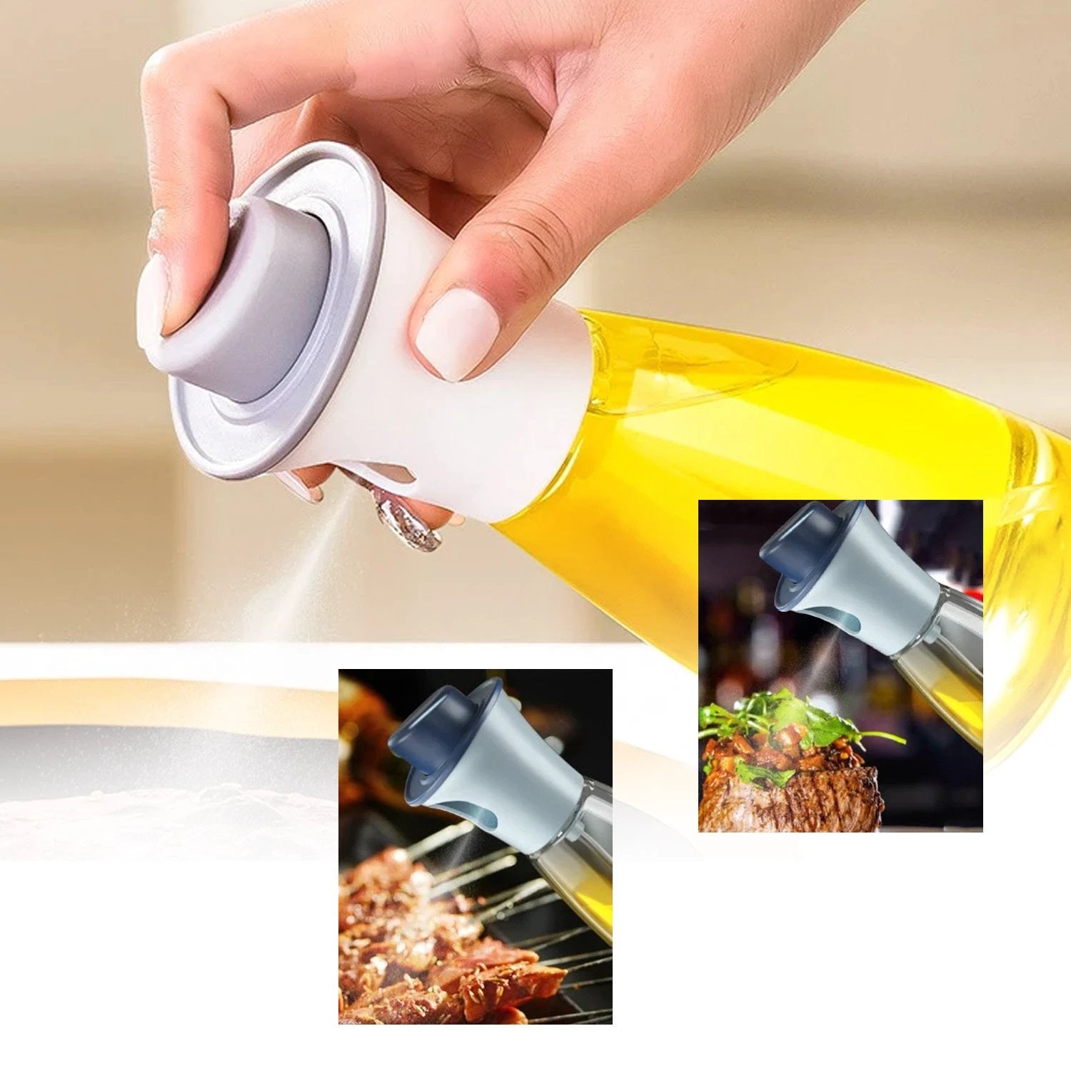 5340 Oil Dispenser Bottle Oil And Vinegar Cruet Oil Sprayer Dispenser Olive Oil Dispenser 170 Ml Mist Oil Spray Bottle For Cooking With Plastic - 69KART
