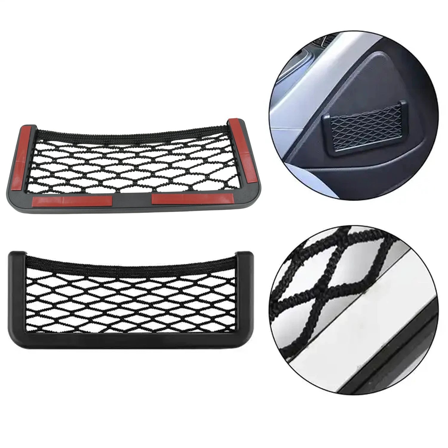 Car Storage Organize Car String Bag Car Seat Side Storage Net Bag Mesh Pocket Organizer Stick-on For Purse Bag Phone - 69kart