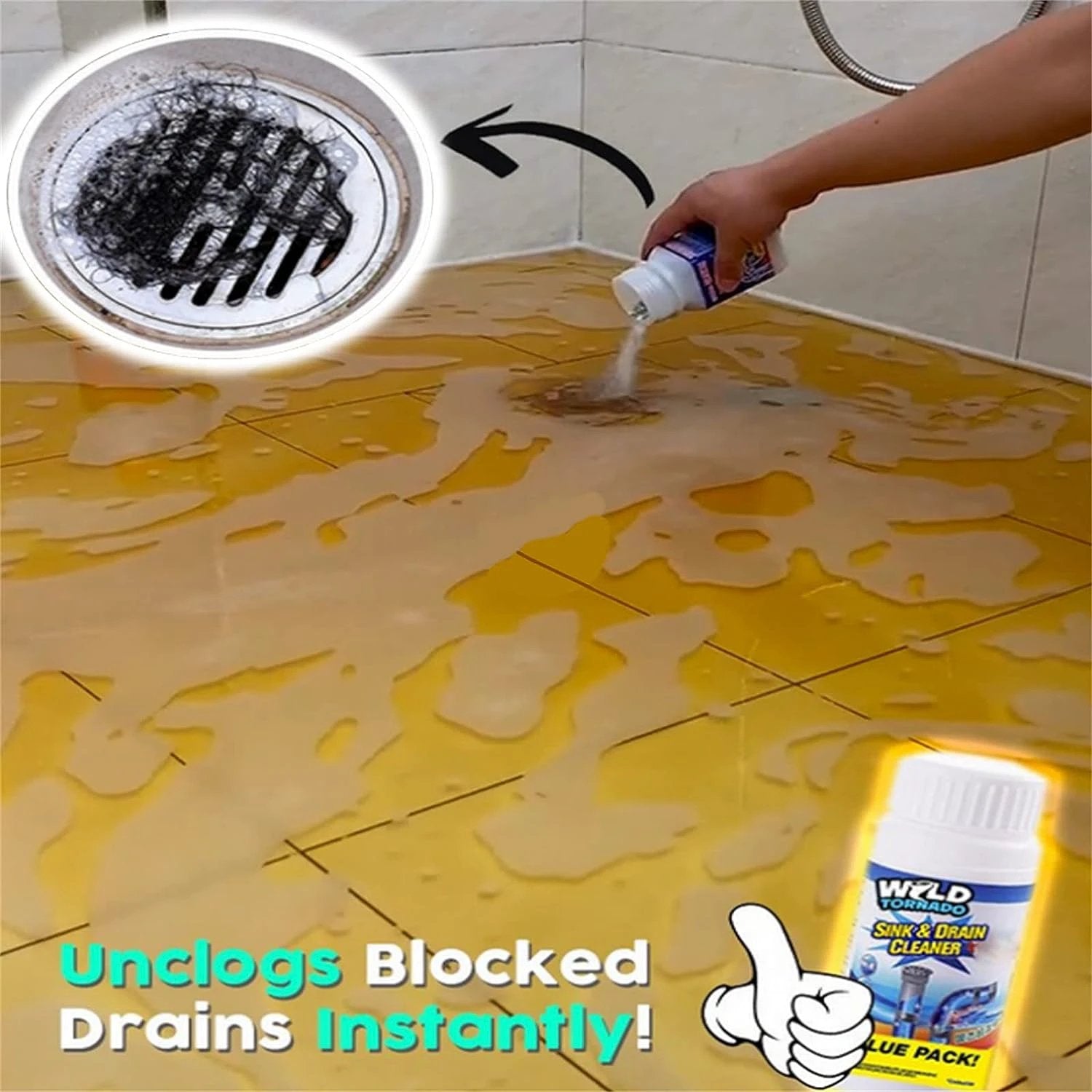 7934 Powerful Sink And Drain Cleaner Portable Powder Cleaning Tool Super Clog Remover Chemical Powder Agent For Kitchen Toilet Pipe Dredging (110 Gm) by Wukusy
