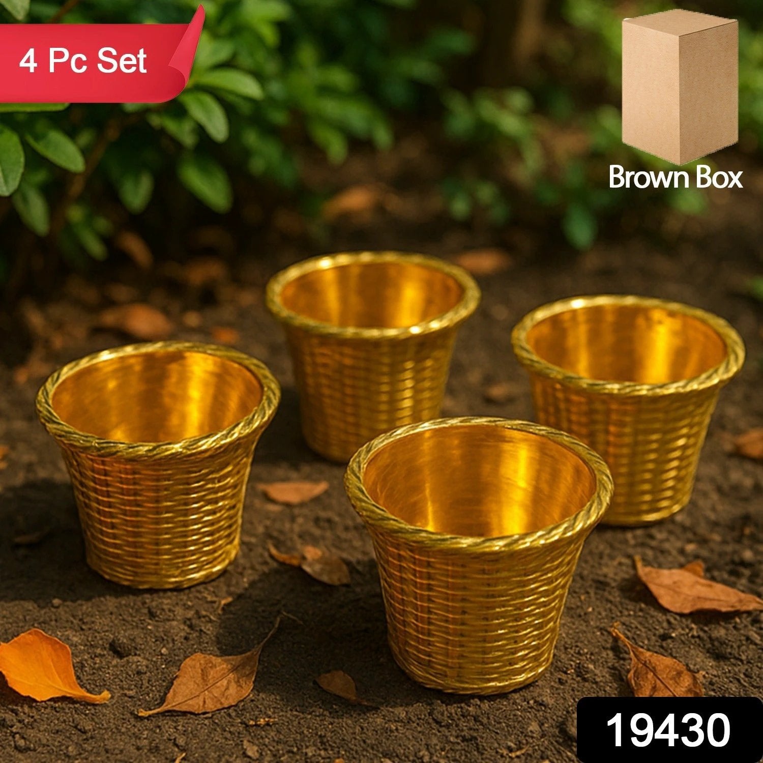Plastic Flower Valencia (Pot) Home And Outdoor (4 Pc) - 69KART