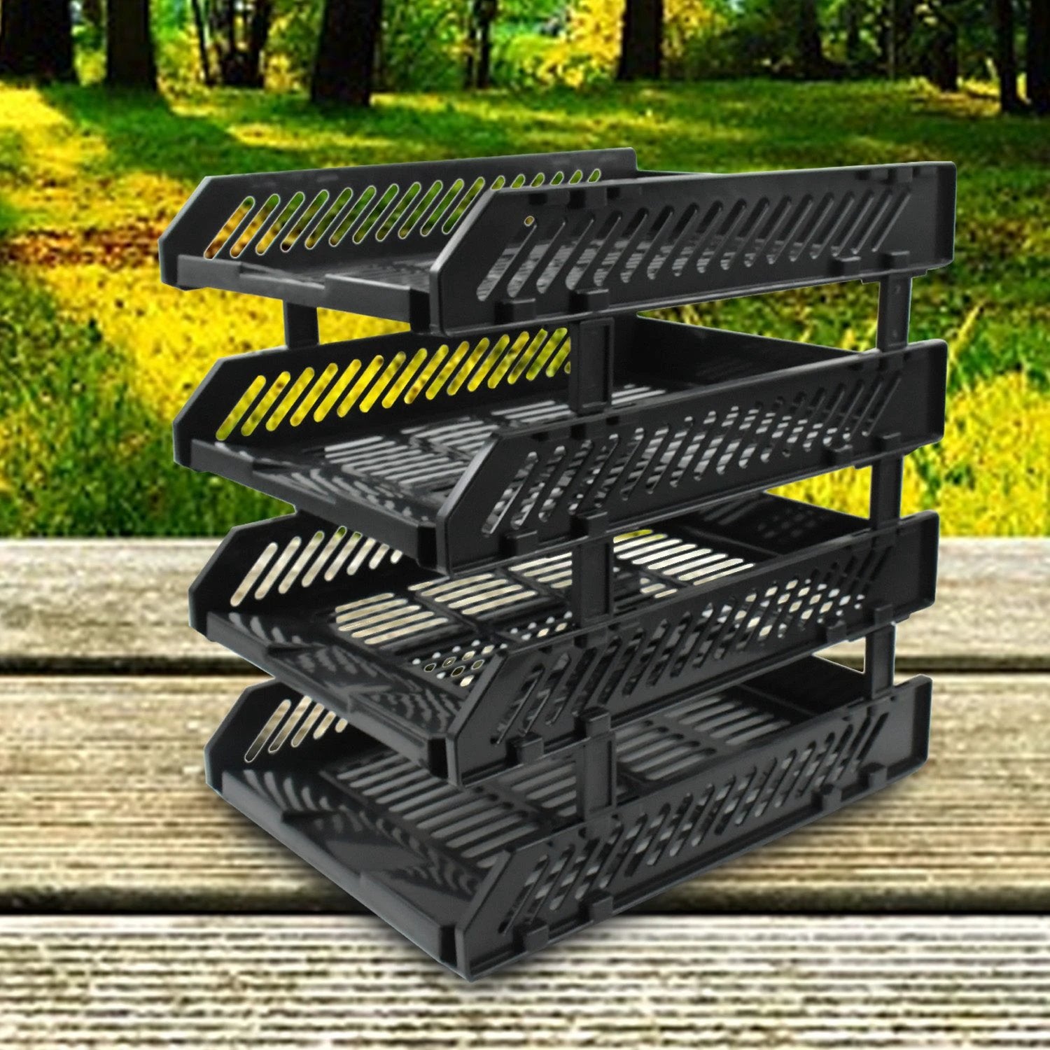 8865 File Cabinets Storage Rack Magazine Newspaper Rack Filing Cabinet Four-layer File Rack Stacking Rack Desktop File Storage Rack Office Data File Rack Drawer Type Classification Cabinet Desktop File Holder Organizer For Office (4 Layer) by Wukusy